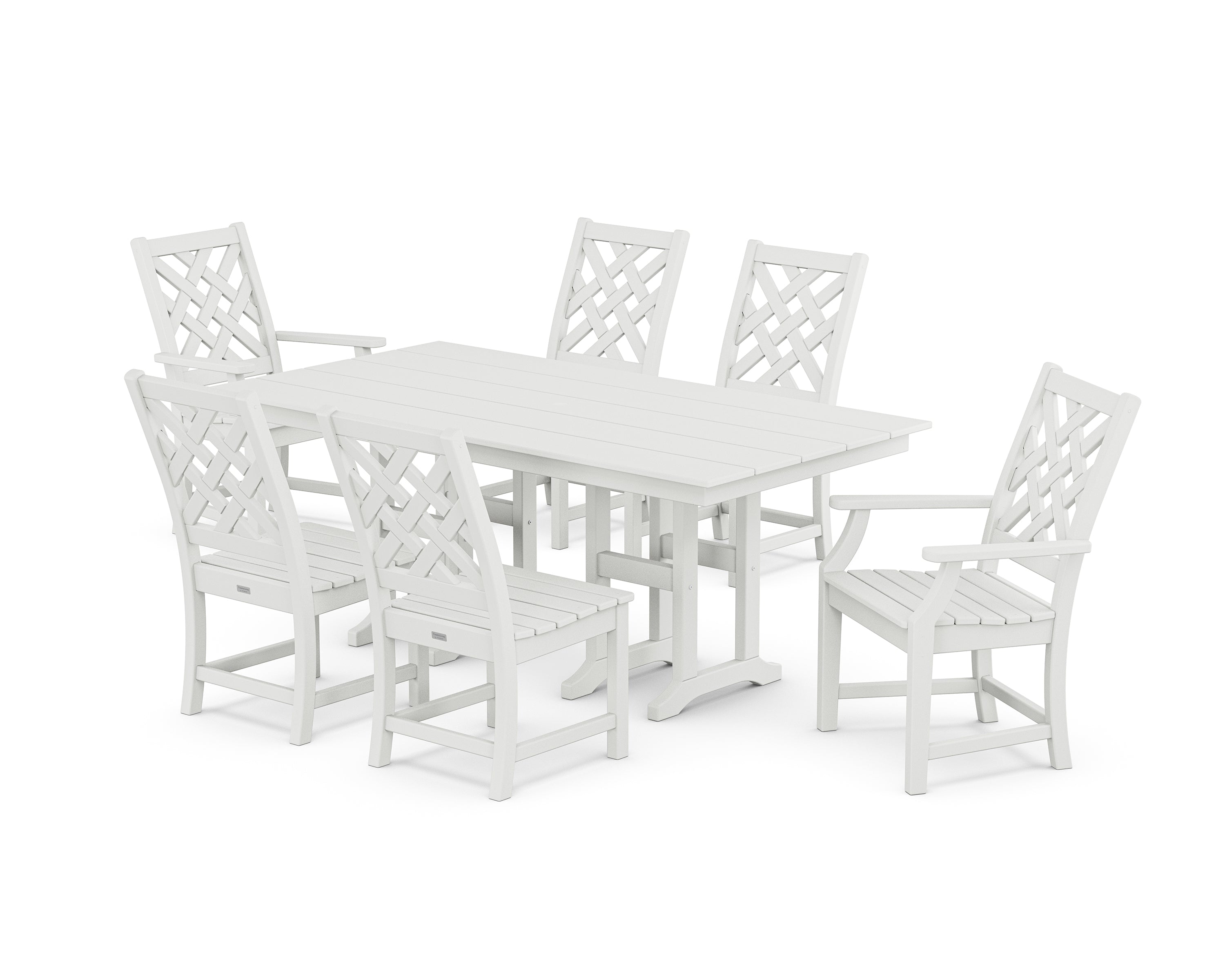 Country Living Wovendale 7-Piece Farmhouse Dining Set in White