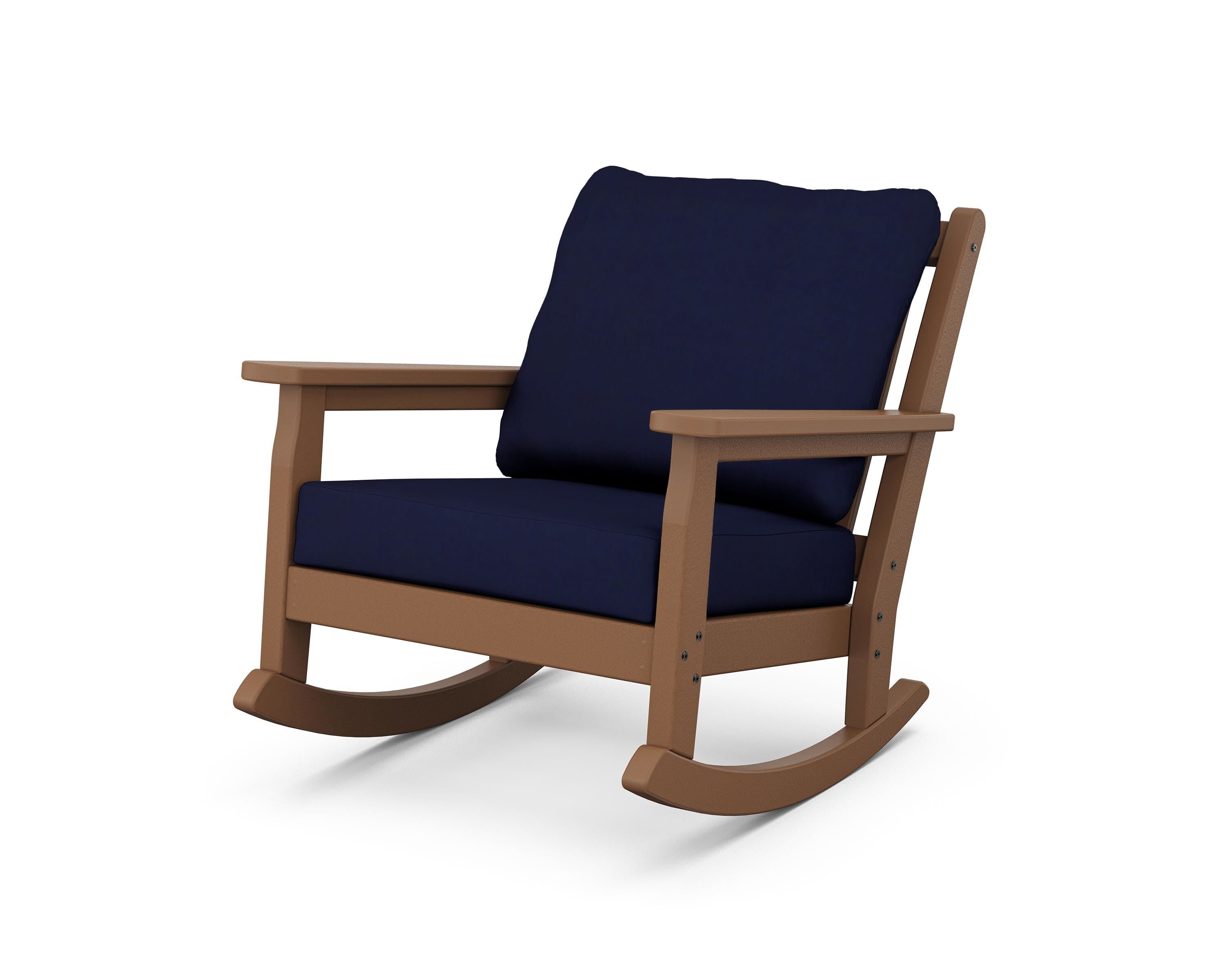 POLYWOOD® Chippendale Deep Seating Rocking Chair in Teak / Navy
