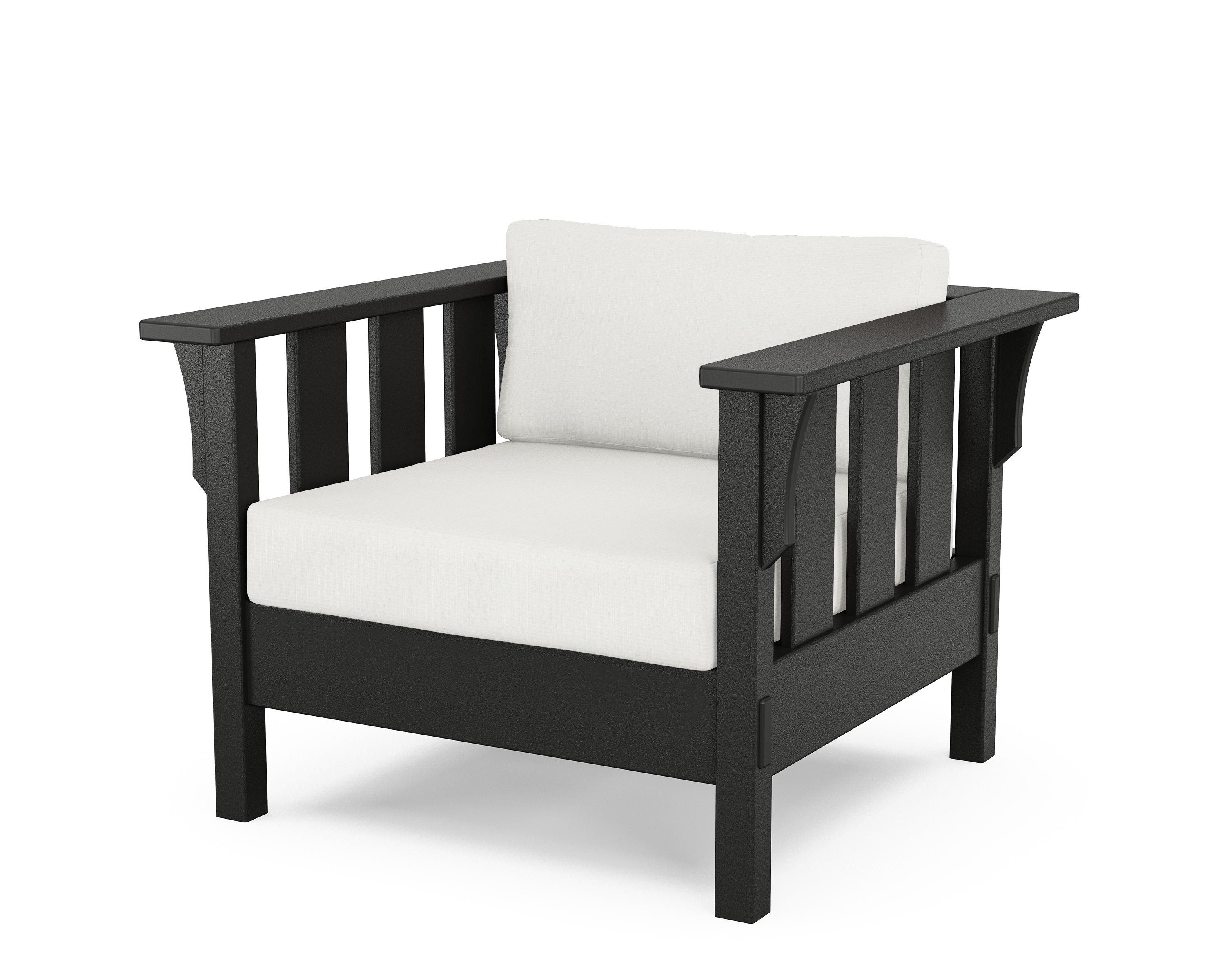 Martha Stewart by POLYWOOD® Acadia Deep Seating Chair in Black / Natural Linen