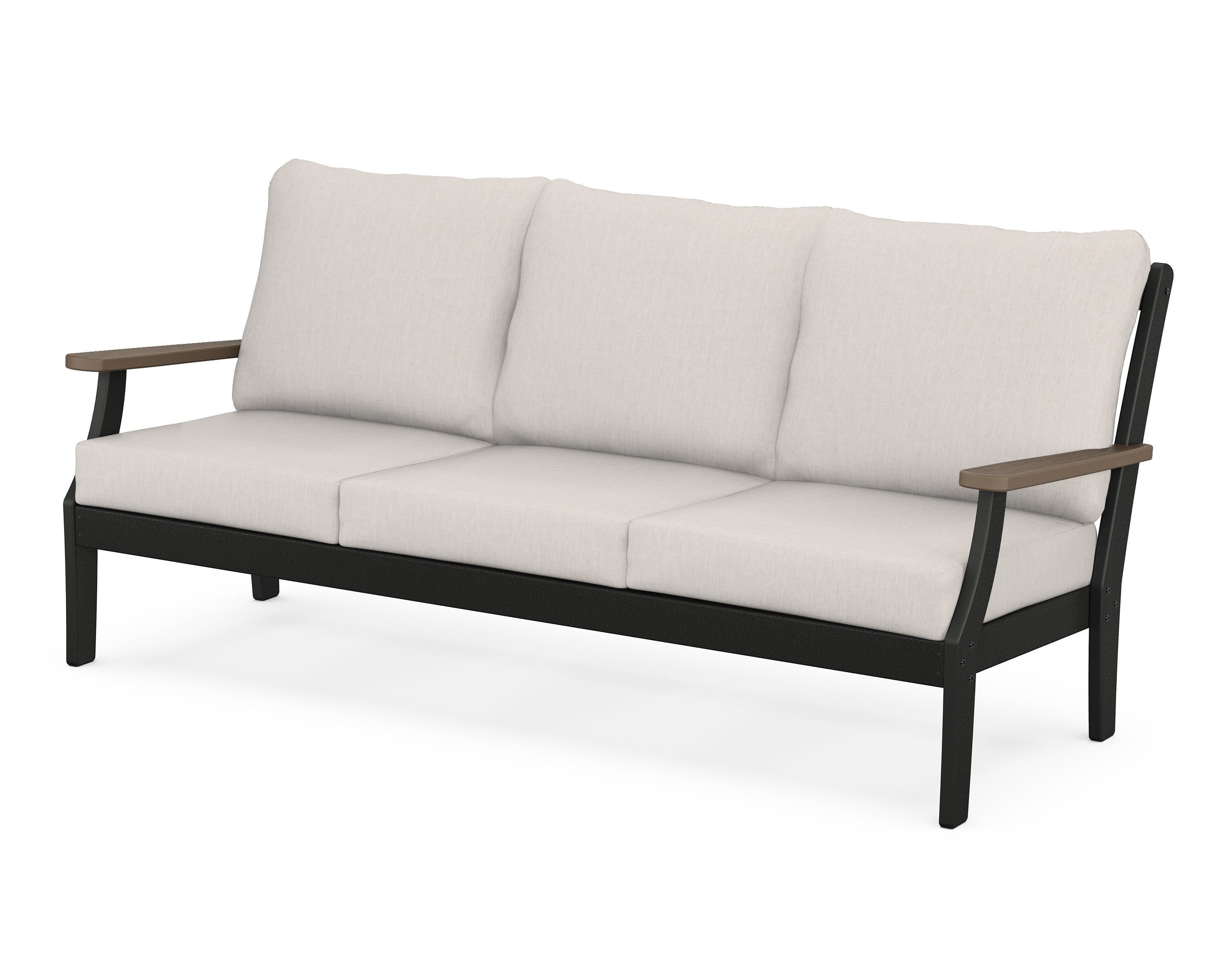 POLYWOOD® Braxton Deep Seating Sofa in Black / Kona / Cast Ash