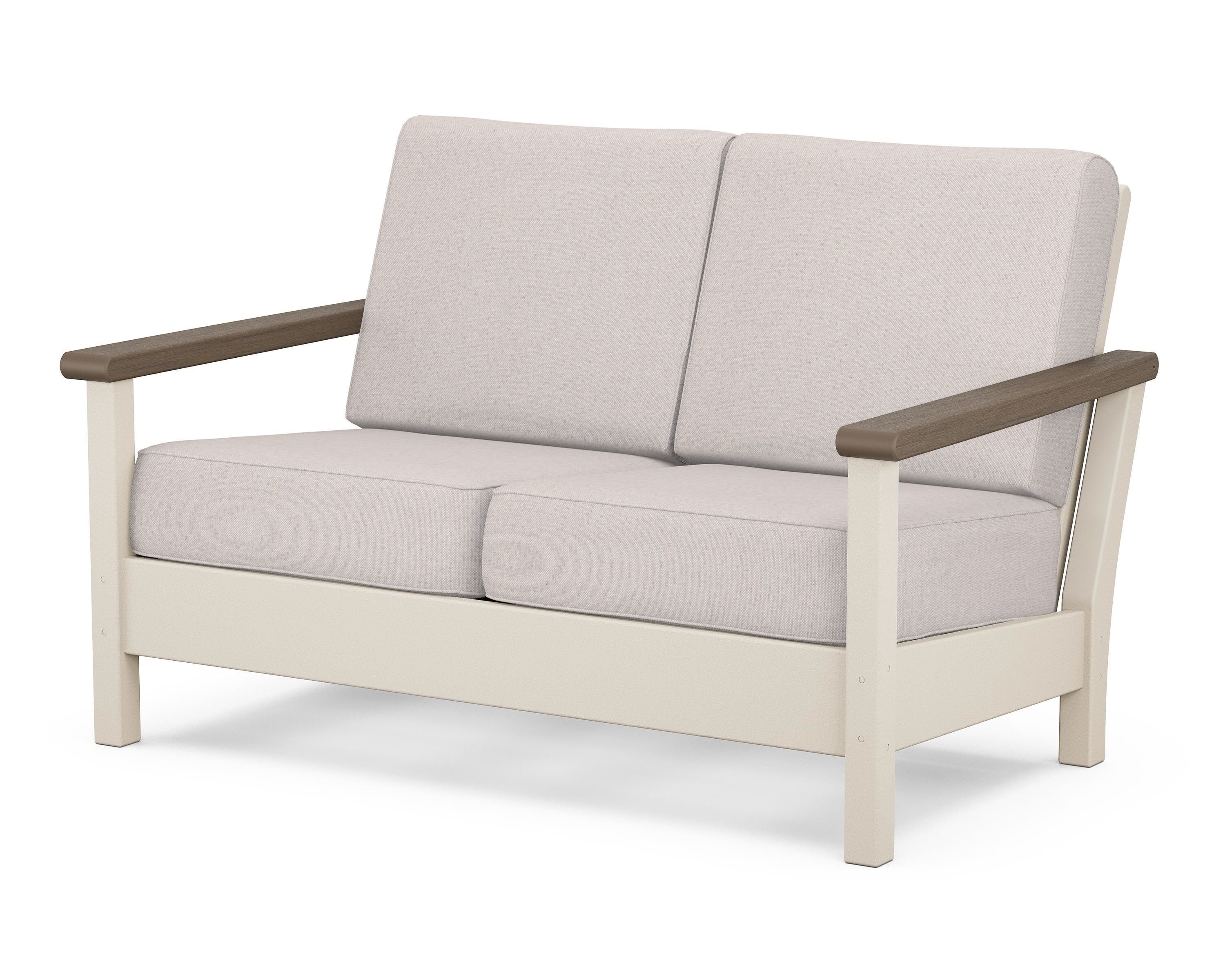 POLYWOOD® Harbour Deep Seating Loveseat in Sand / Kona / Dune Burlap