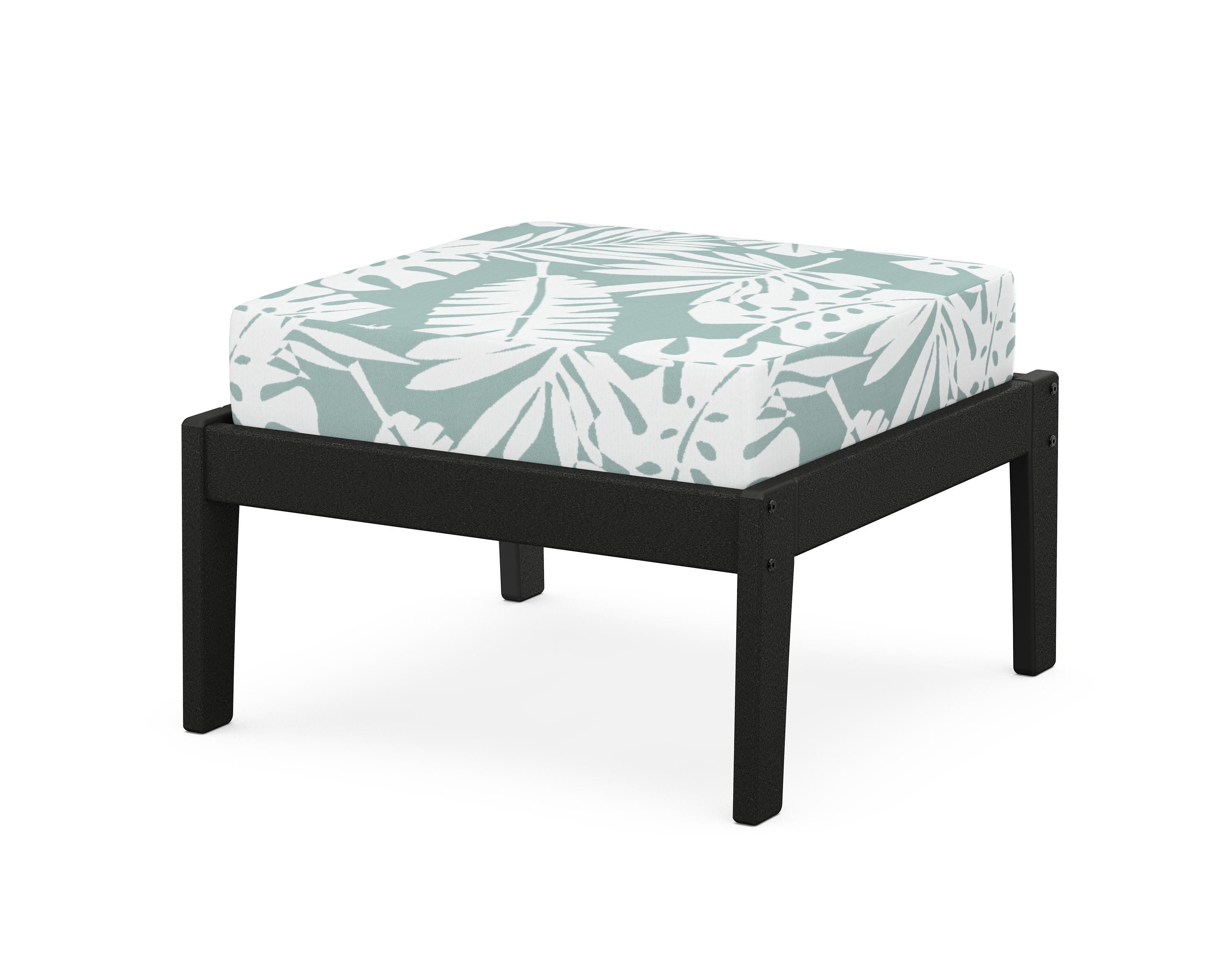 Unbranded Deep Seating Ottoman in Black / Leaf Glacier Spa
