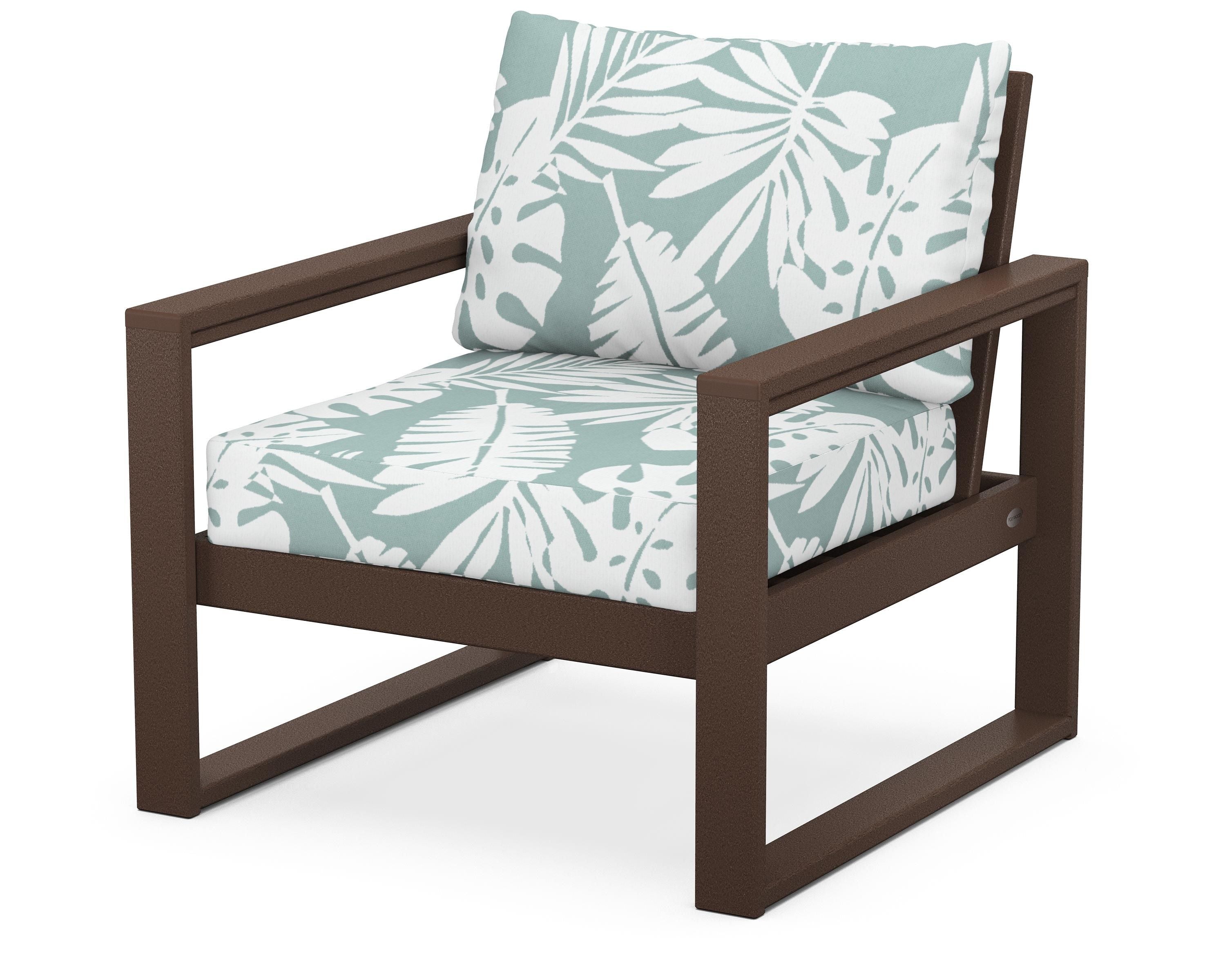 POLYWOOD® EDGE Club Chair in Mahogany / Leaf Glacier Spa