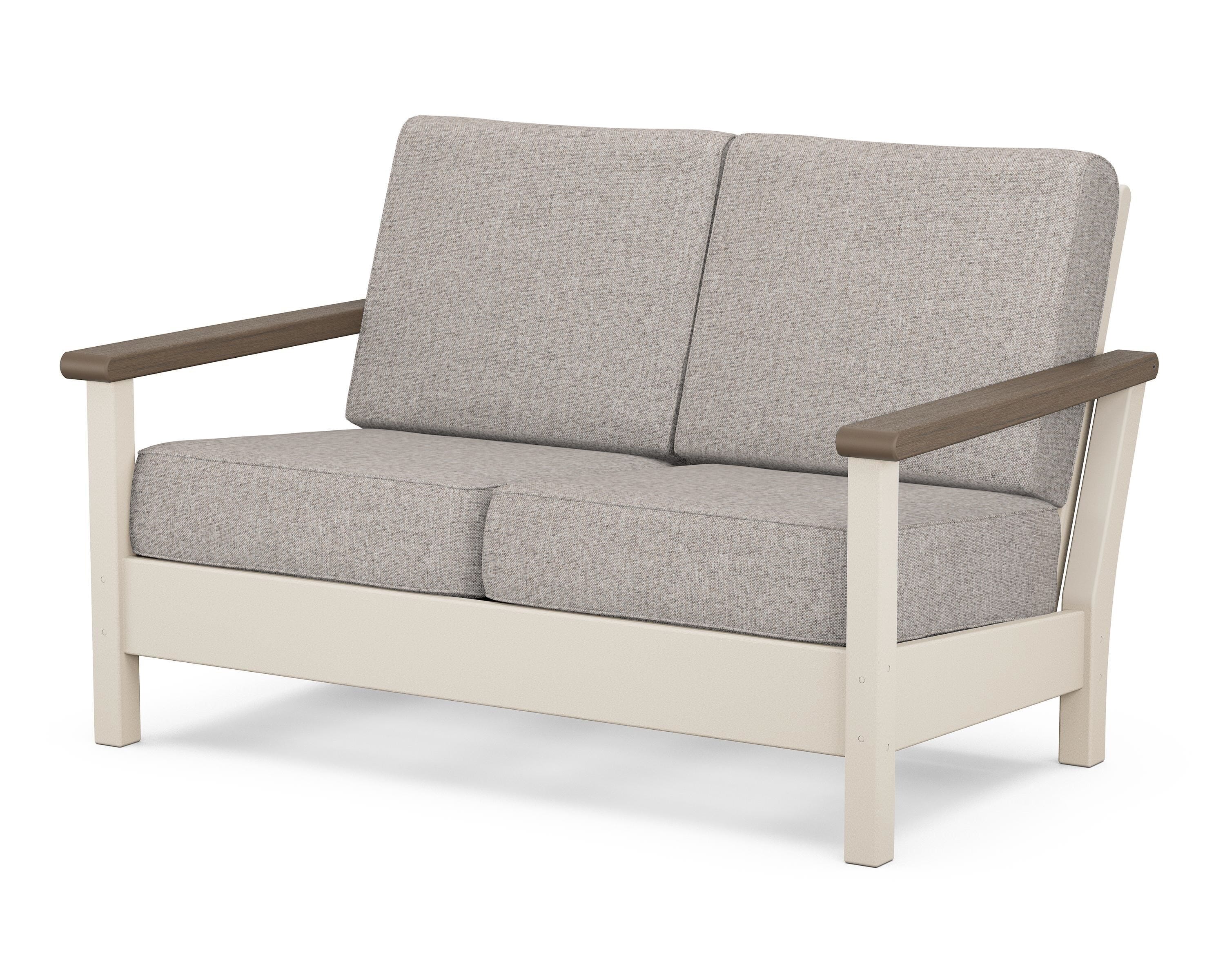 POLYWOOD® Harbour Deep Seating Loveseat in Sand / Kona / Weathered Tweed