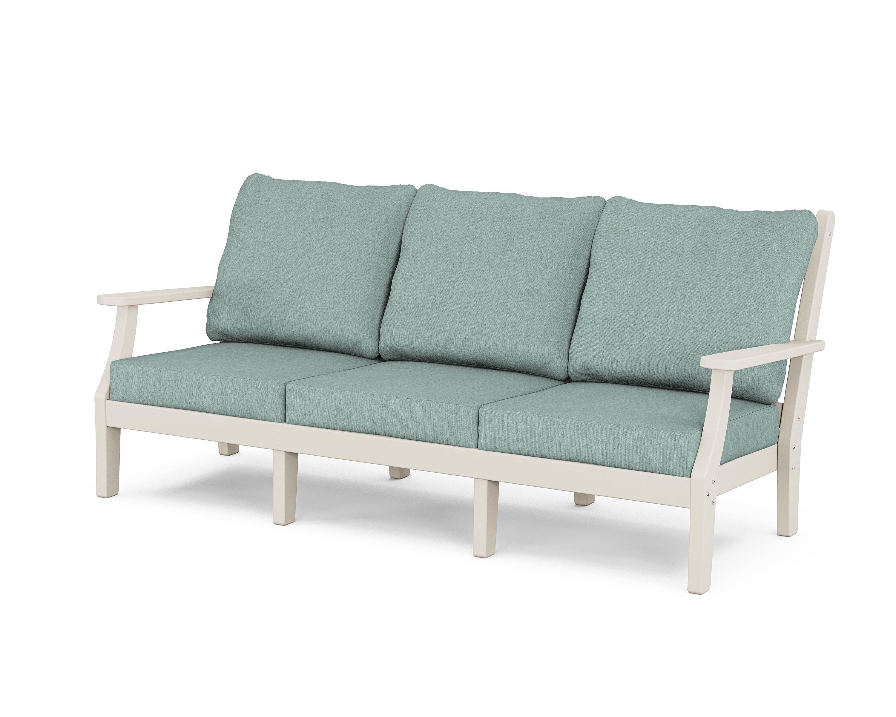 Country Living Wovendale Deep Seating Sofa in Sand / Glacier Spa