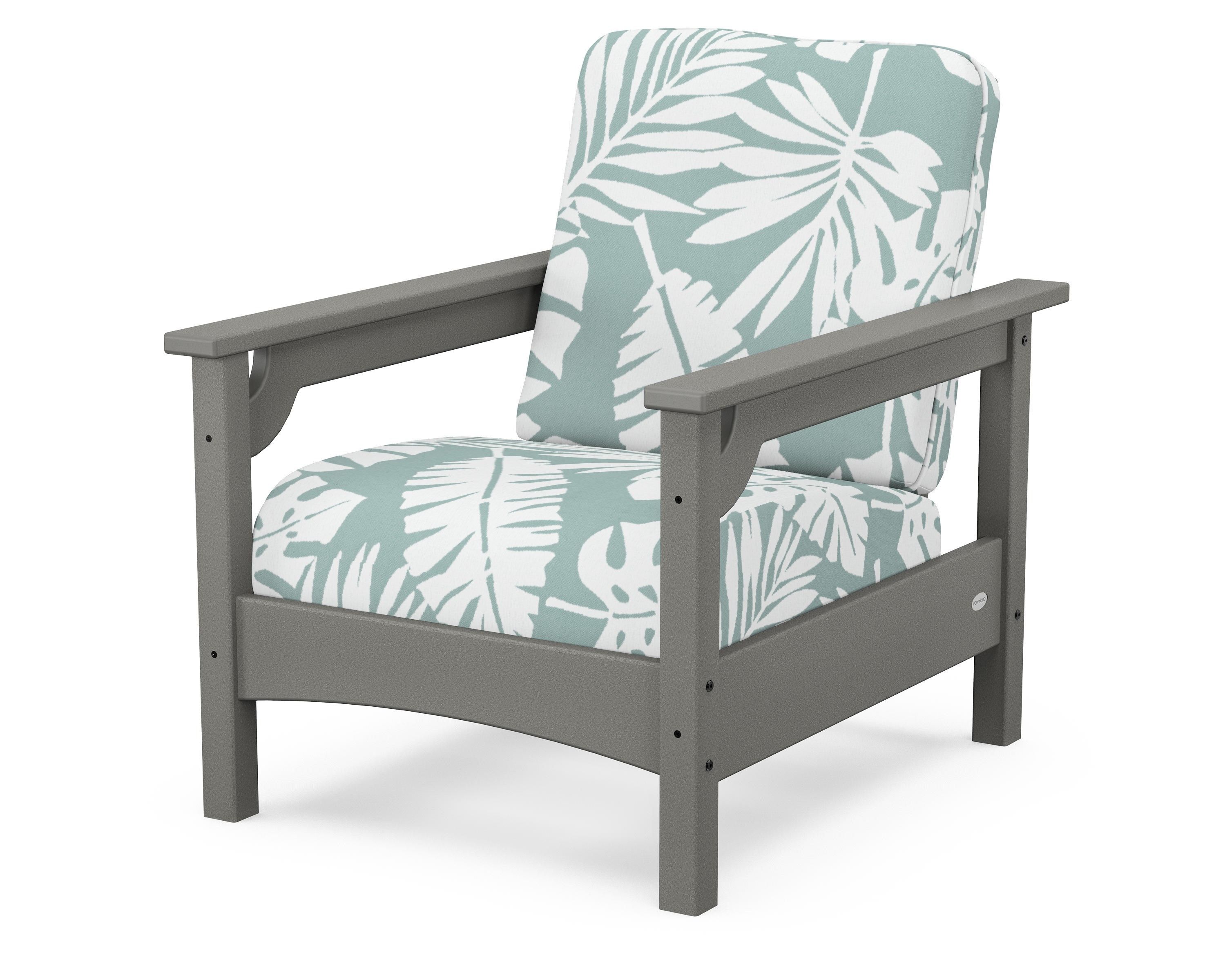 POLYWOOD® Club Chair in Slate Grey / Leaf Glacier Spa