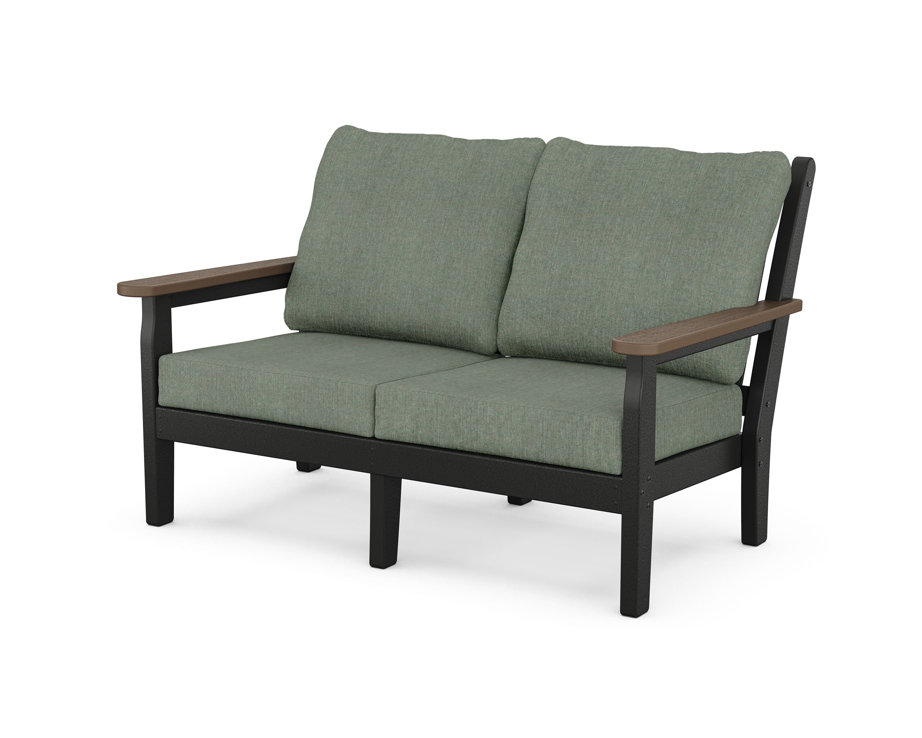 POLYWOOD® Chippendale Deep Seating Loveseat in Black / Kona / Cast Sage