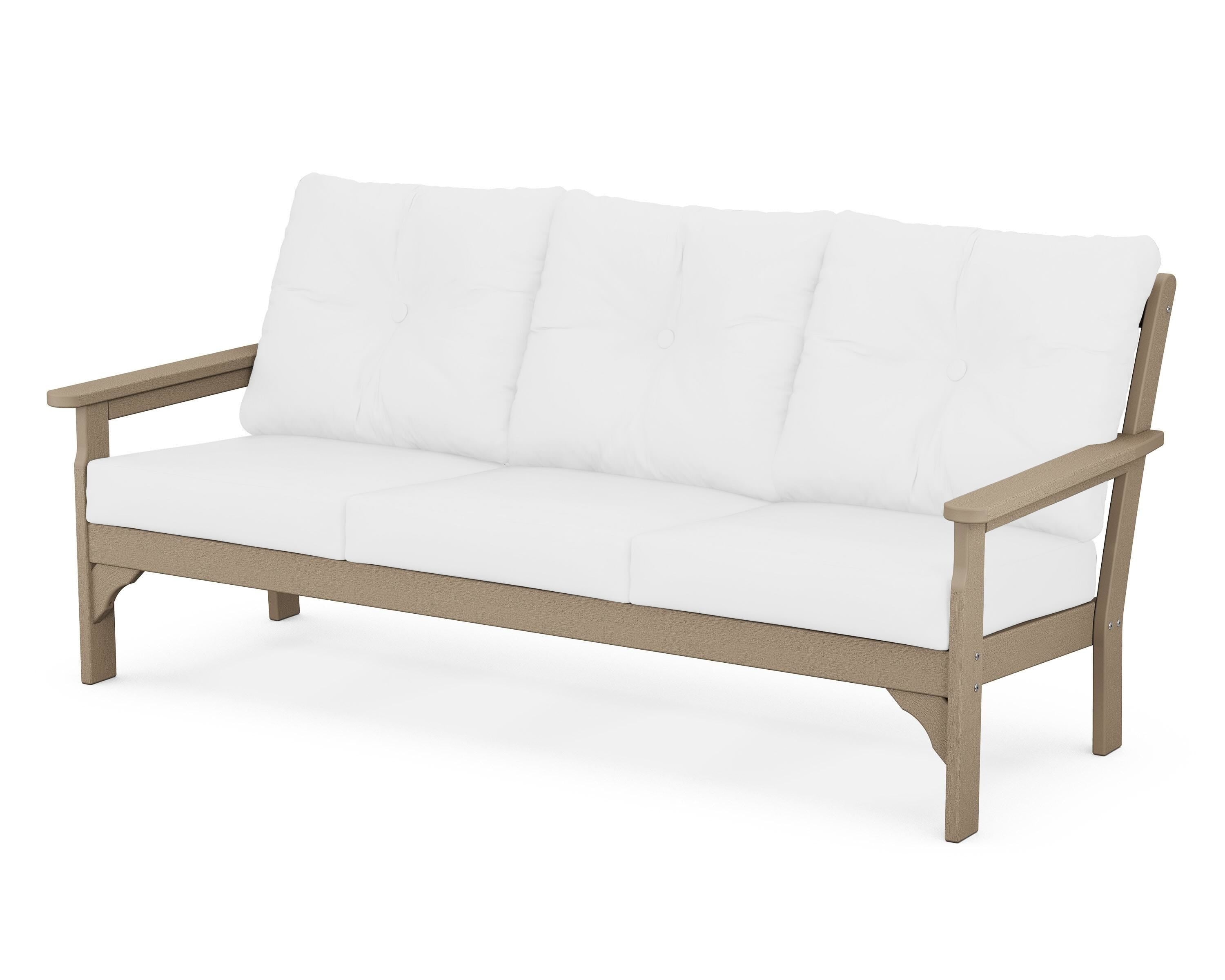POLYWOOD® Vineyard Deep Seating Sofa in Vintage Sahara / Natural