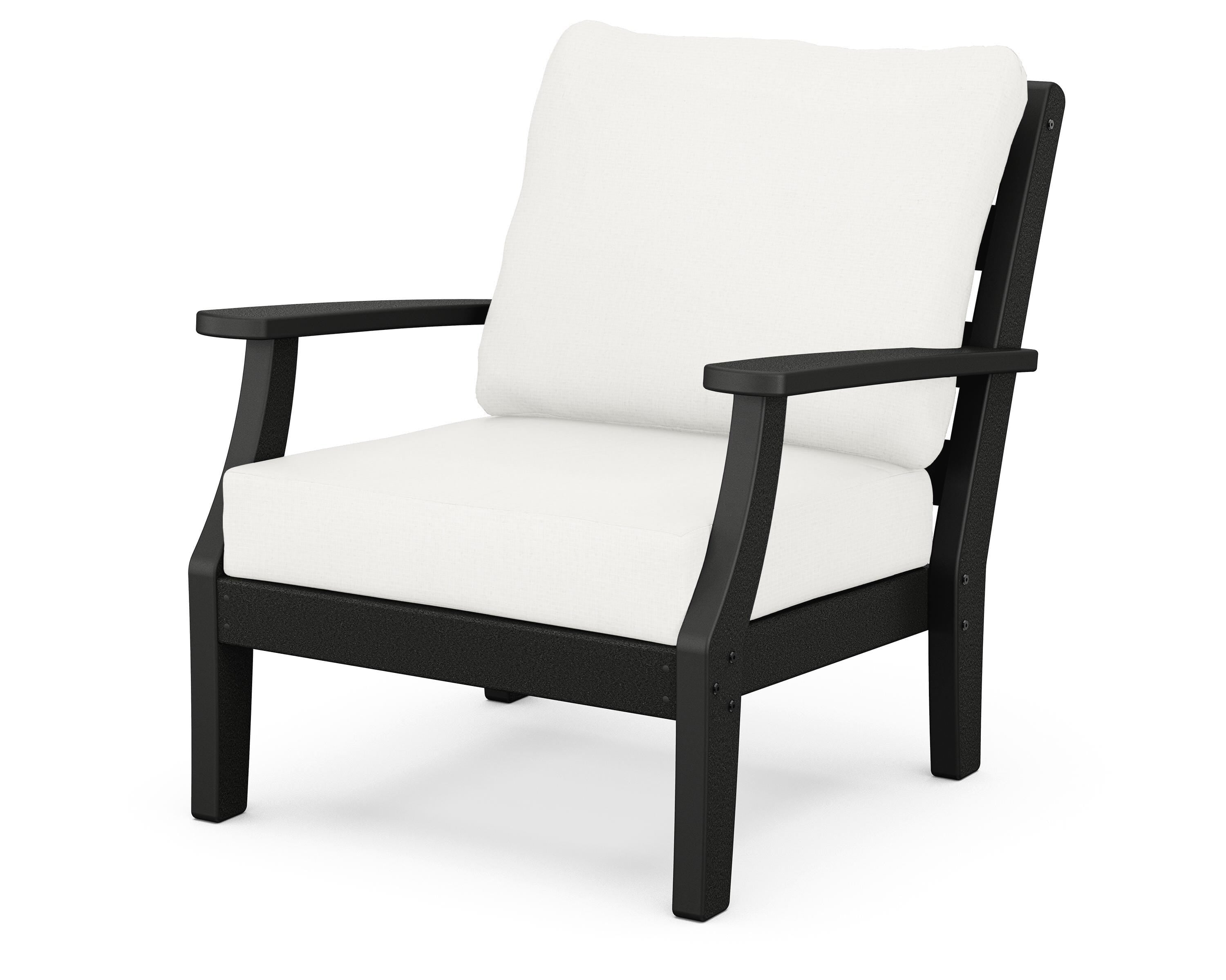 POLYWOOD® Chesapeake Deep Seating Chair in Black / Natural Linen