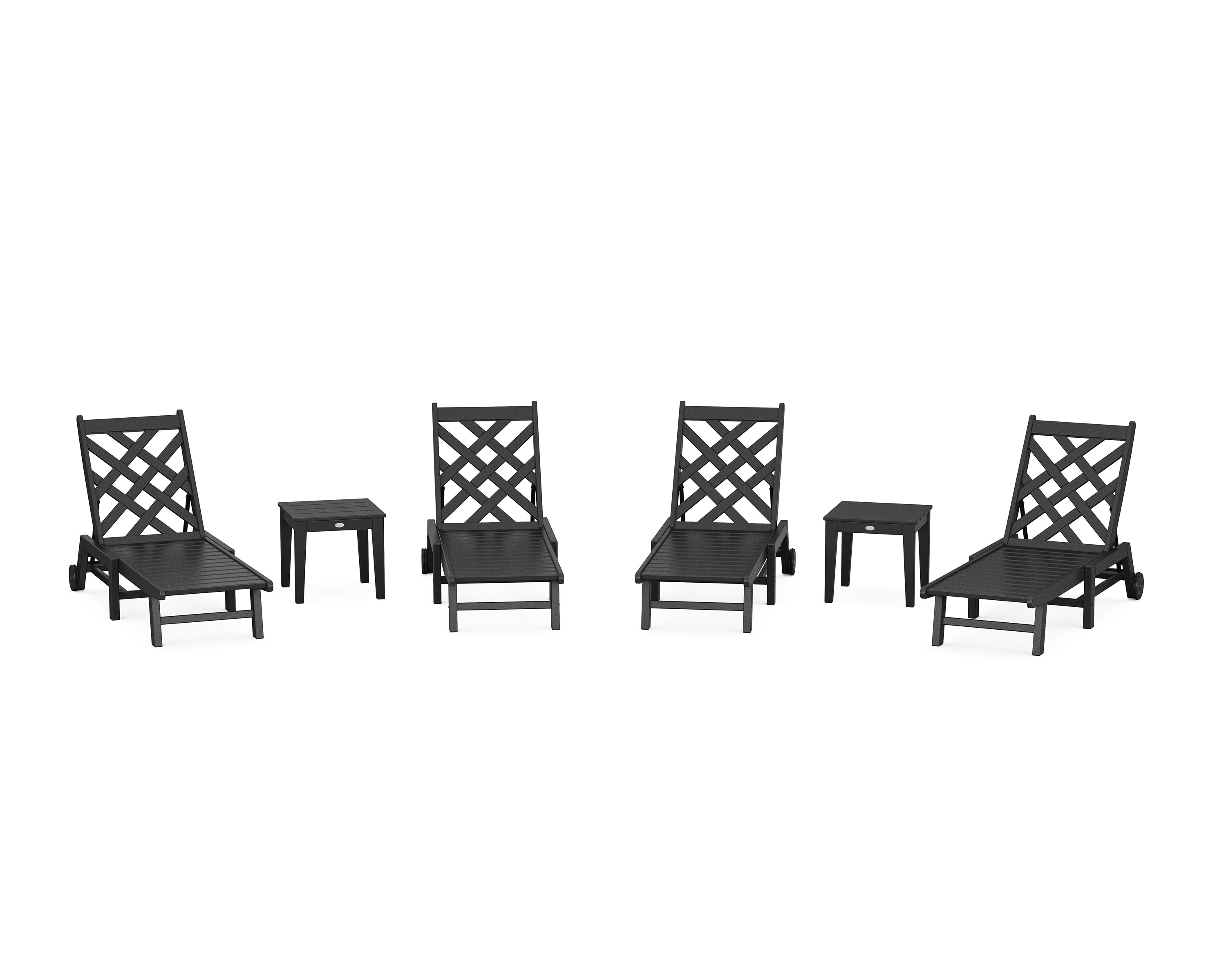 Country Living Wovendale 6-Piece Chaise Set with Wheels in Black