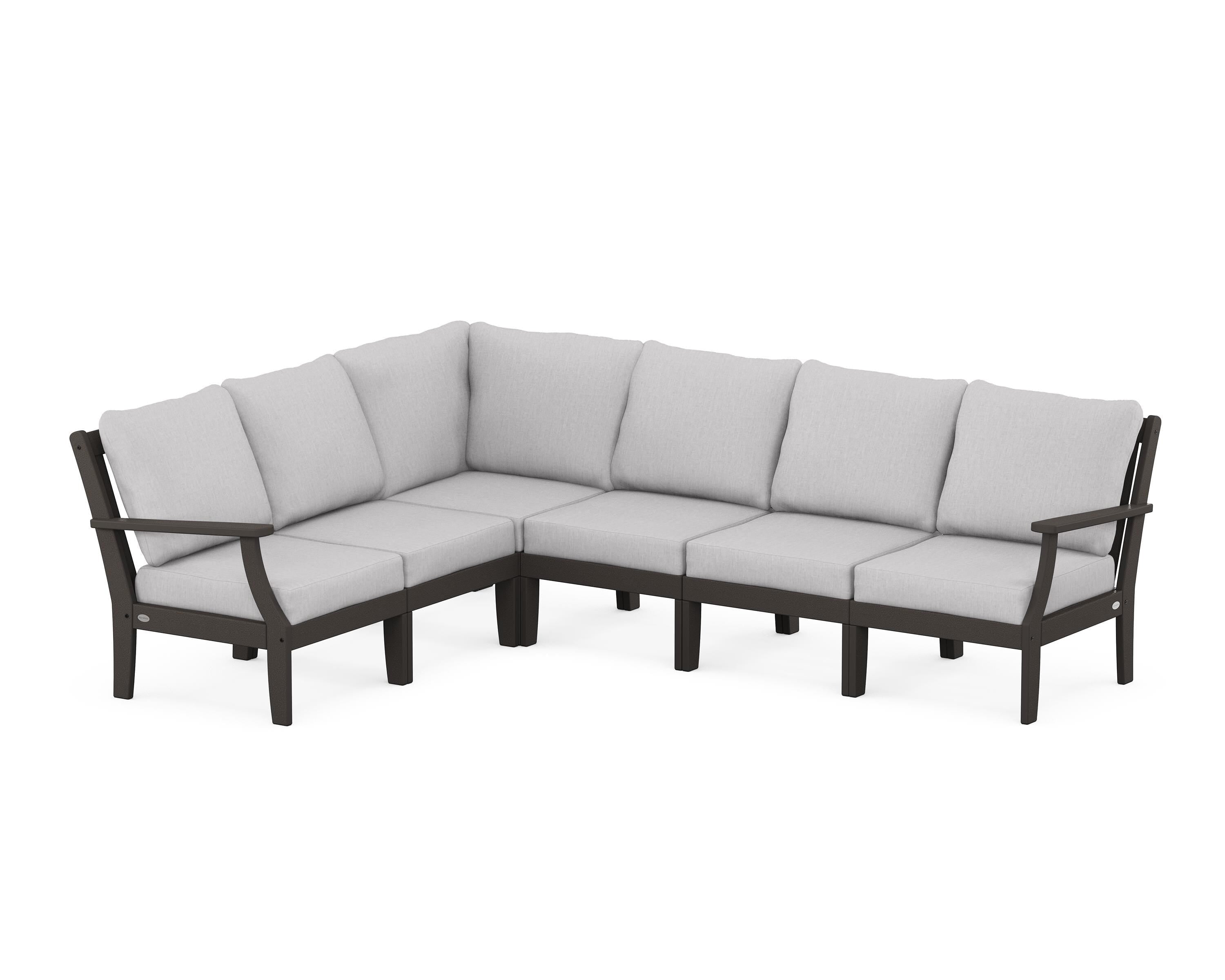POLYWOOD® Braxton Modular 6-Piece Deep Seating Set in Vintage Coffee / Granite