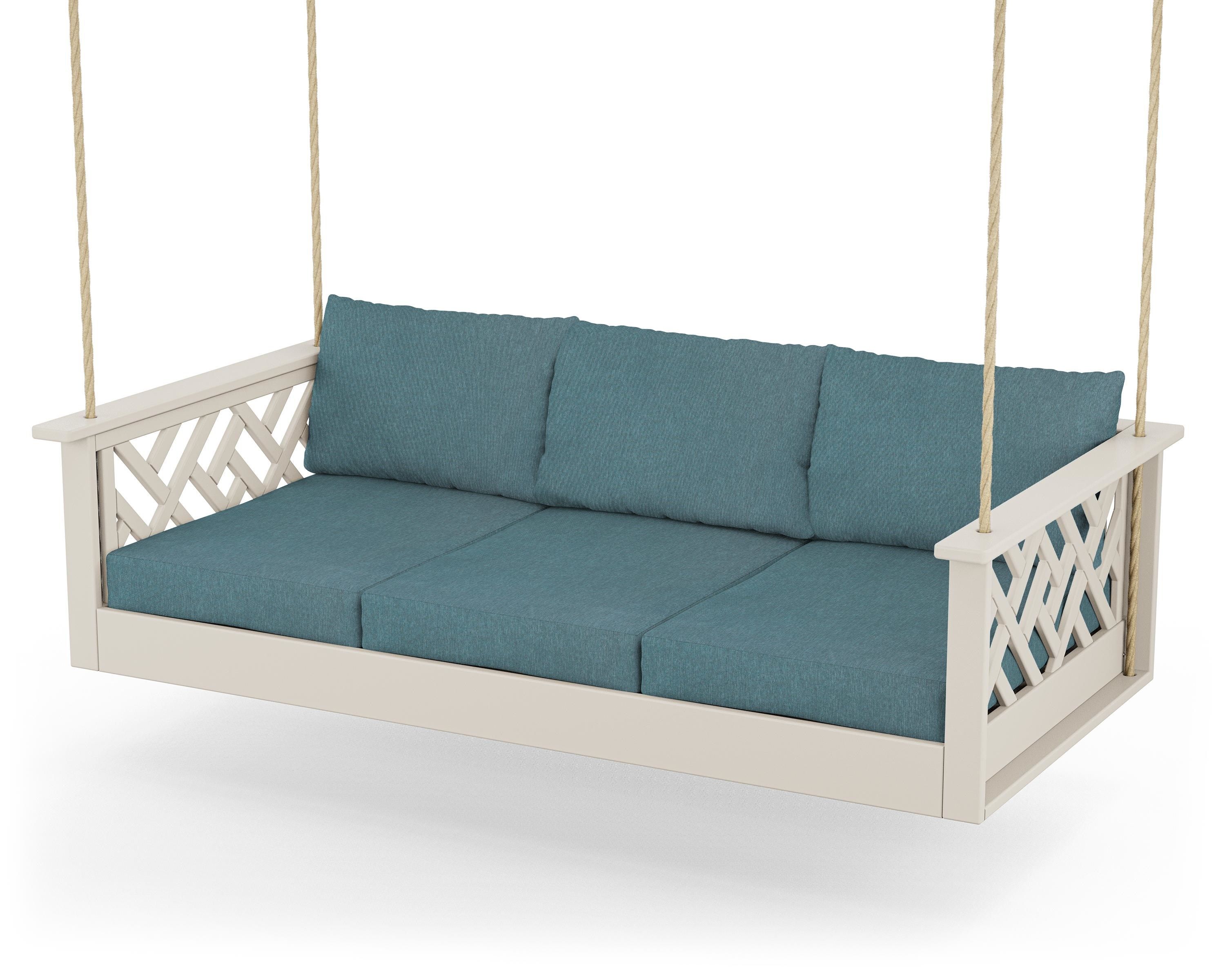 POLYWOOD® Chippendale Daybed Swing in Sand / Ocean Teal