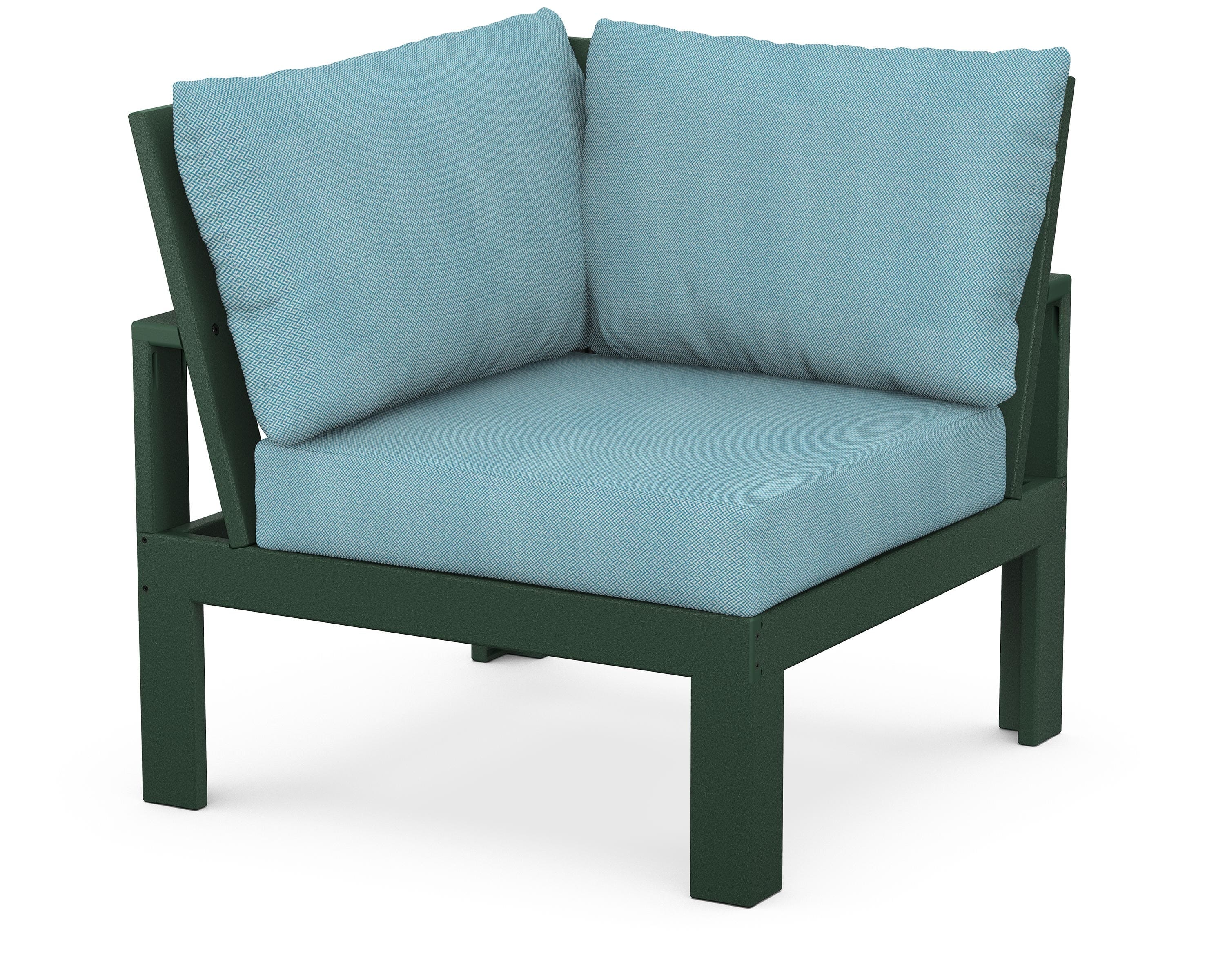 Unbranded Modular Corner Chair in Green / Lattice Sky Blue