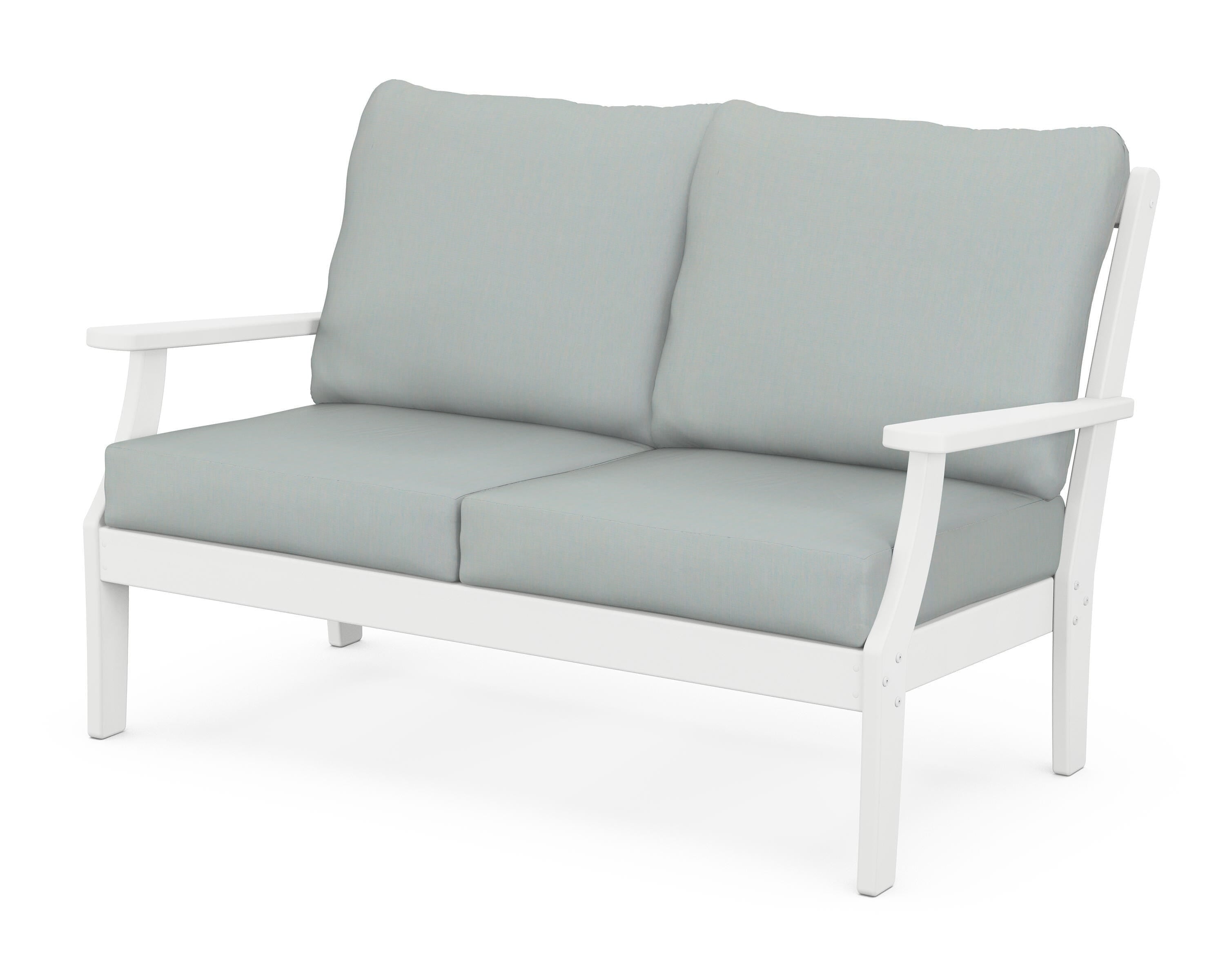 POLYWOOD® Braxton Deep Seating Loveseat in White / Spa