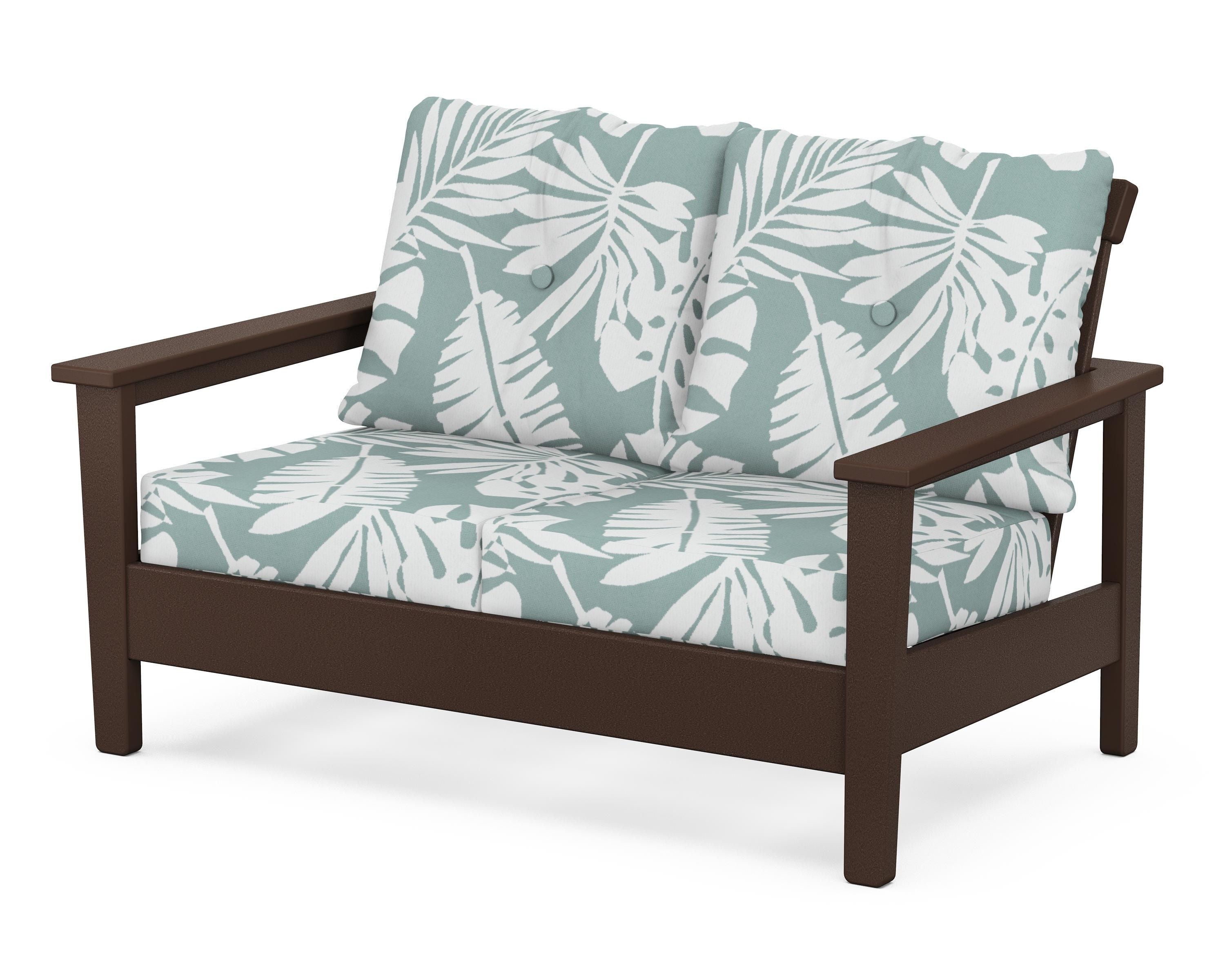 POLYWOOD® Prescott Deep Seating Loveseat in Mahogany / Leaf Glacier Spa
