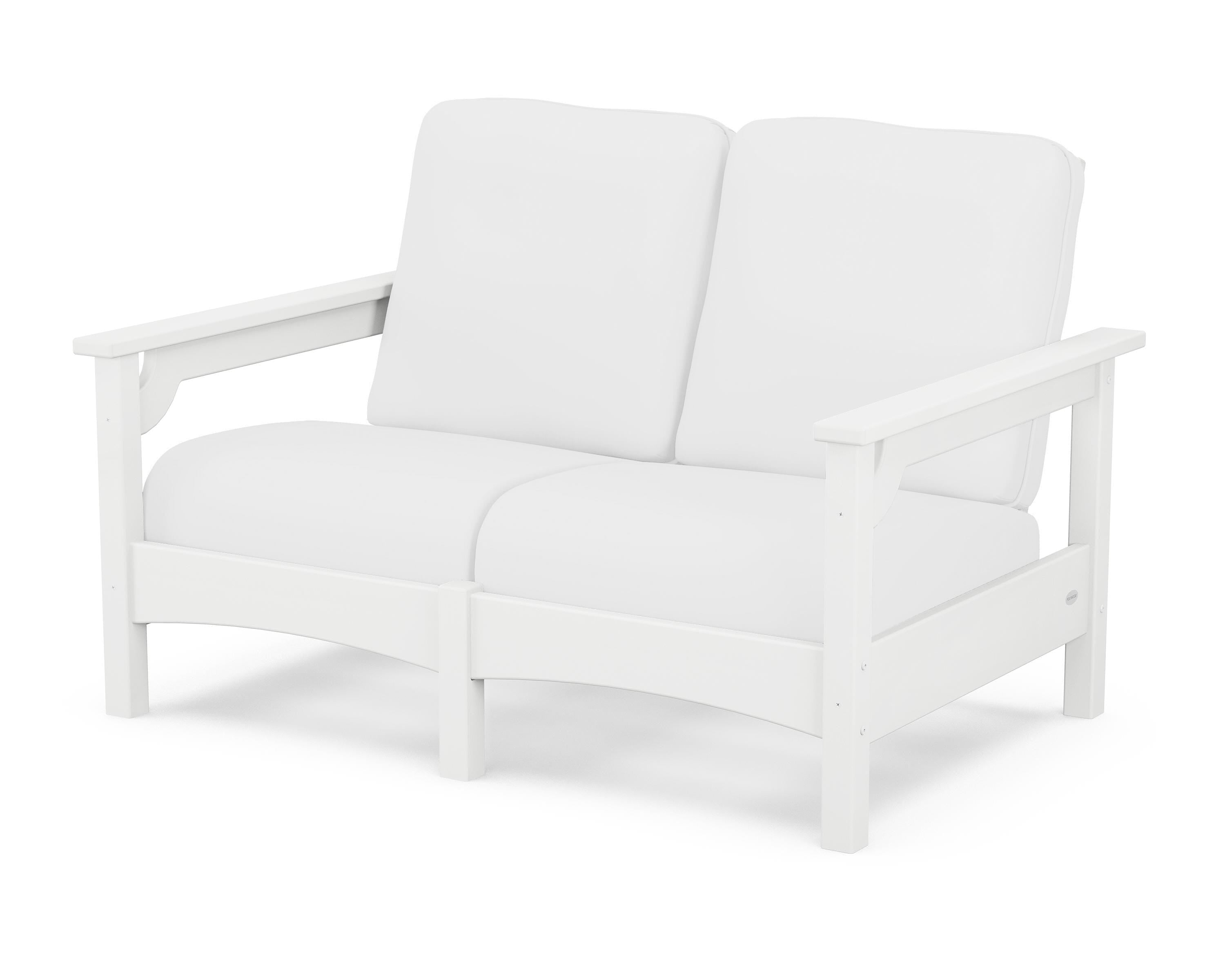 POLYWOOD® Club Loveseat in White / Natural