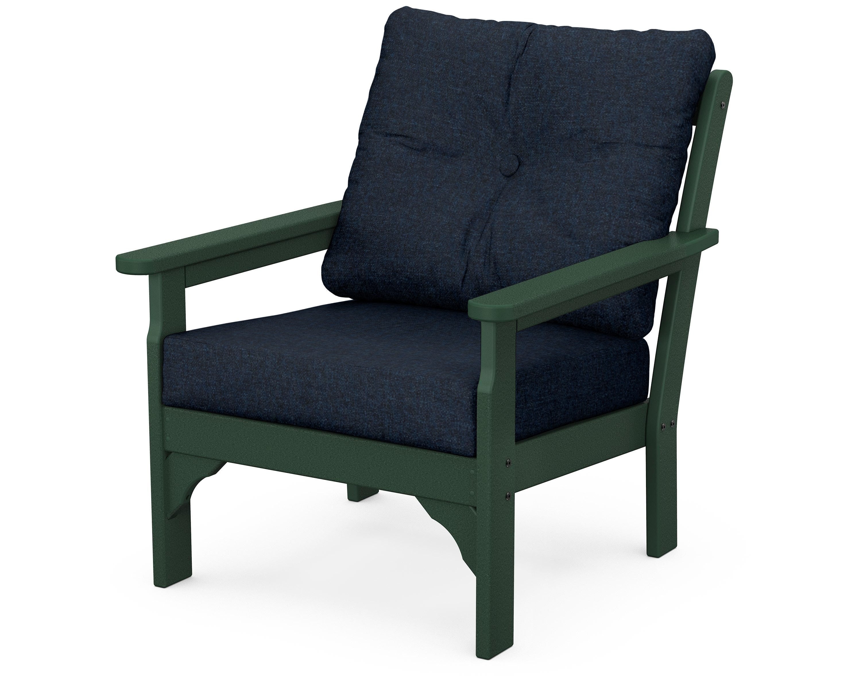 POLYWOOD® Vineyard Deep Seating Chair in Green / Marine Indigo
