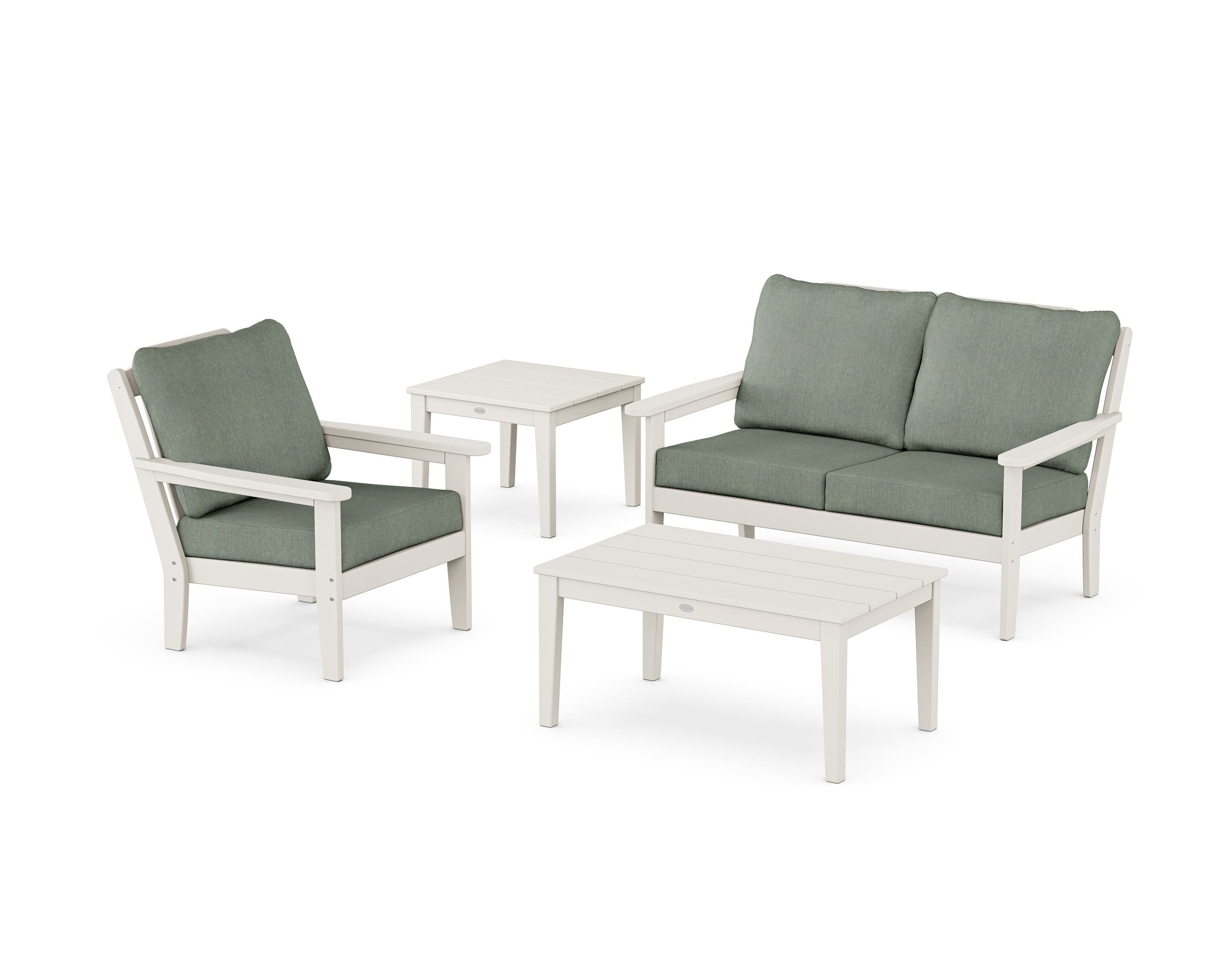 Country Living Wovendale 4-Piece Deep Seating Set in Sand / Cast Sage