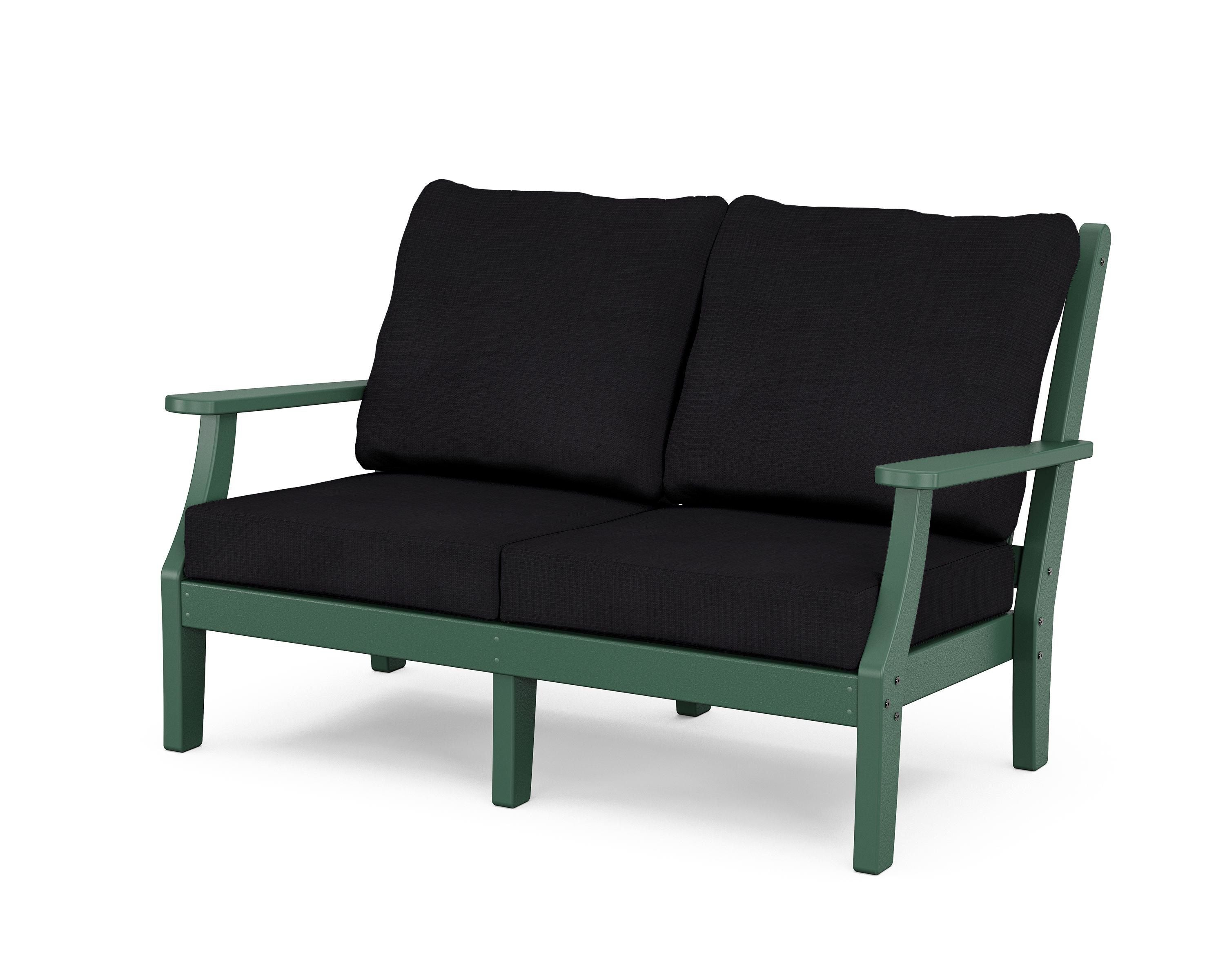 Country Living Wovendale Deep Seating Loveseat in Green / Midnight Linen