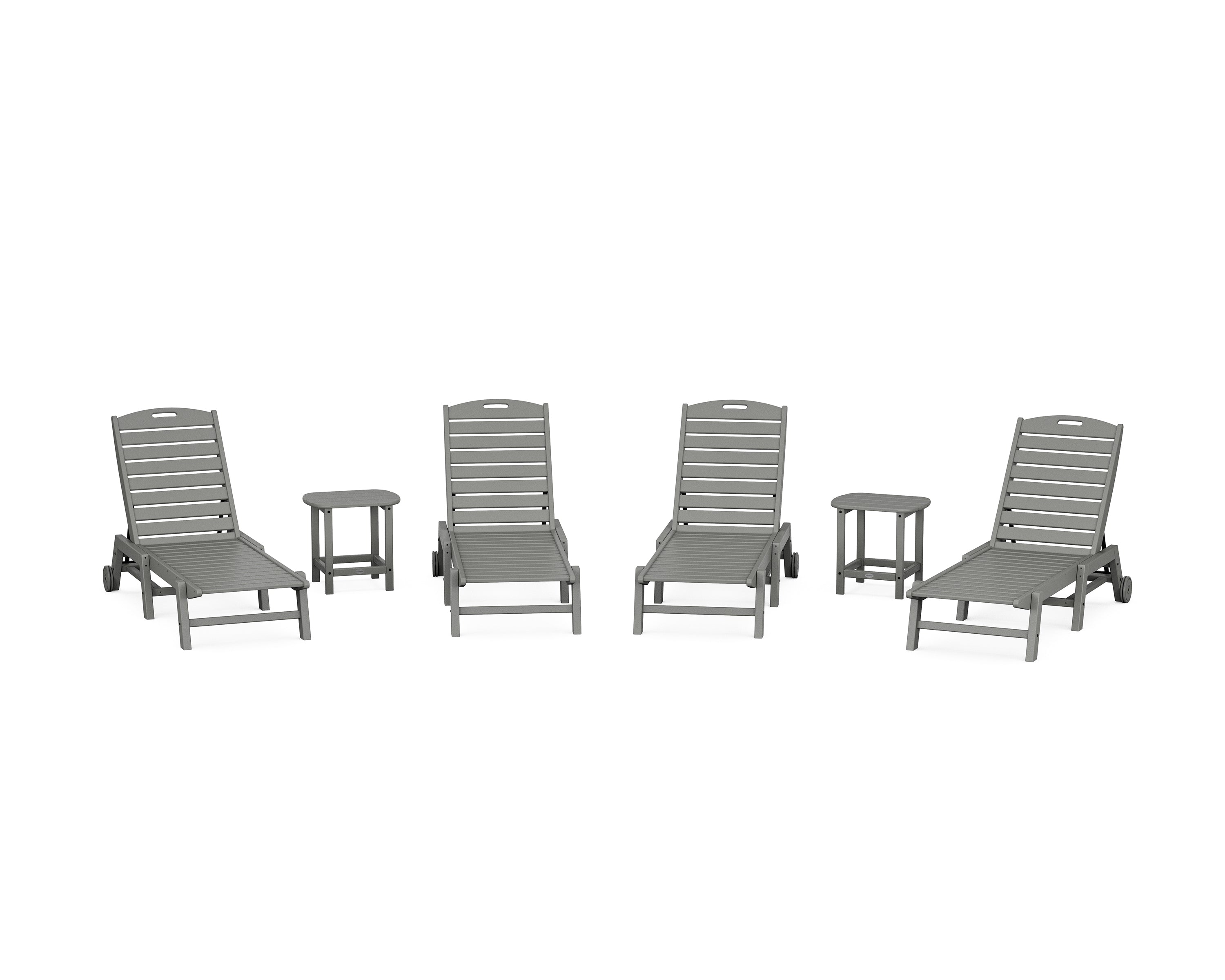 POLYWOOD® Nautical Chaise 6-Piece Set with Wheels in Slate Grey