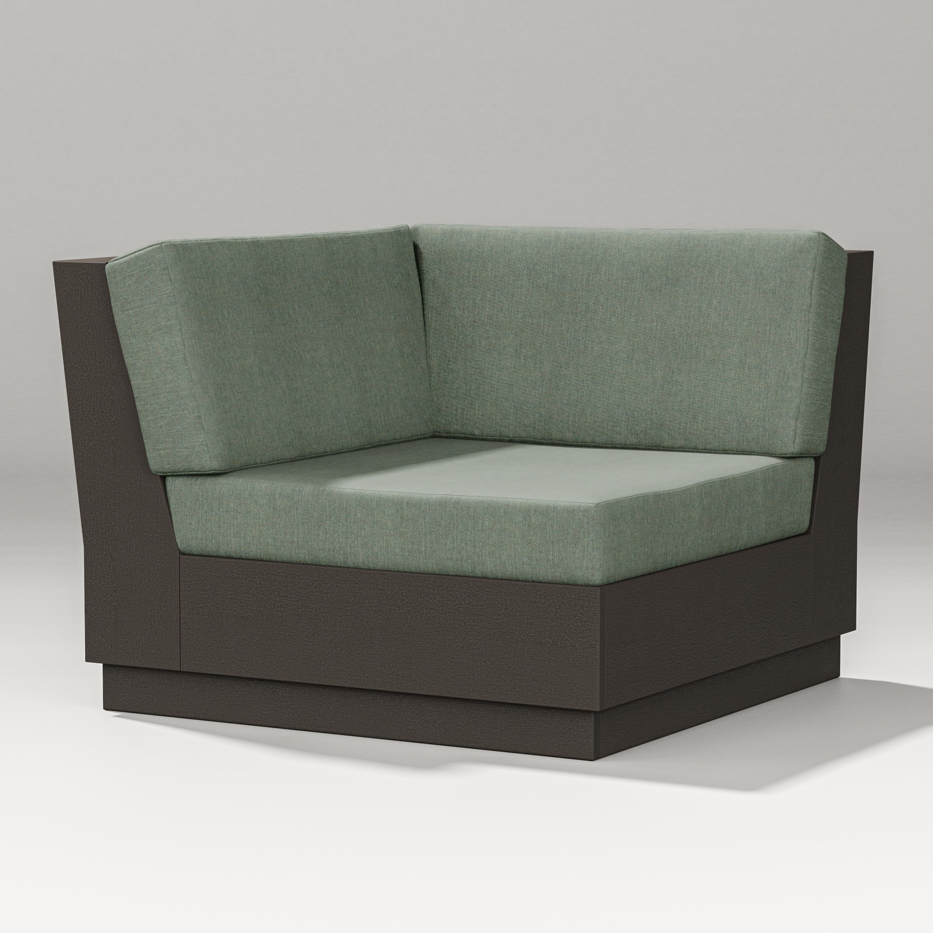 PW Designer Series Elevate Modular Corner Chair in Vintage Coffee / Cast Sage