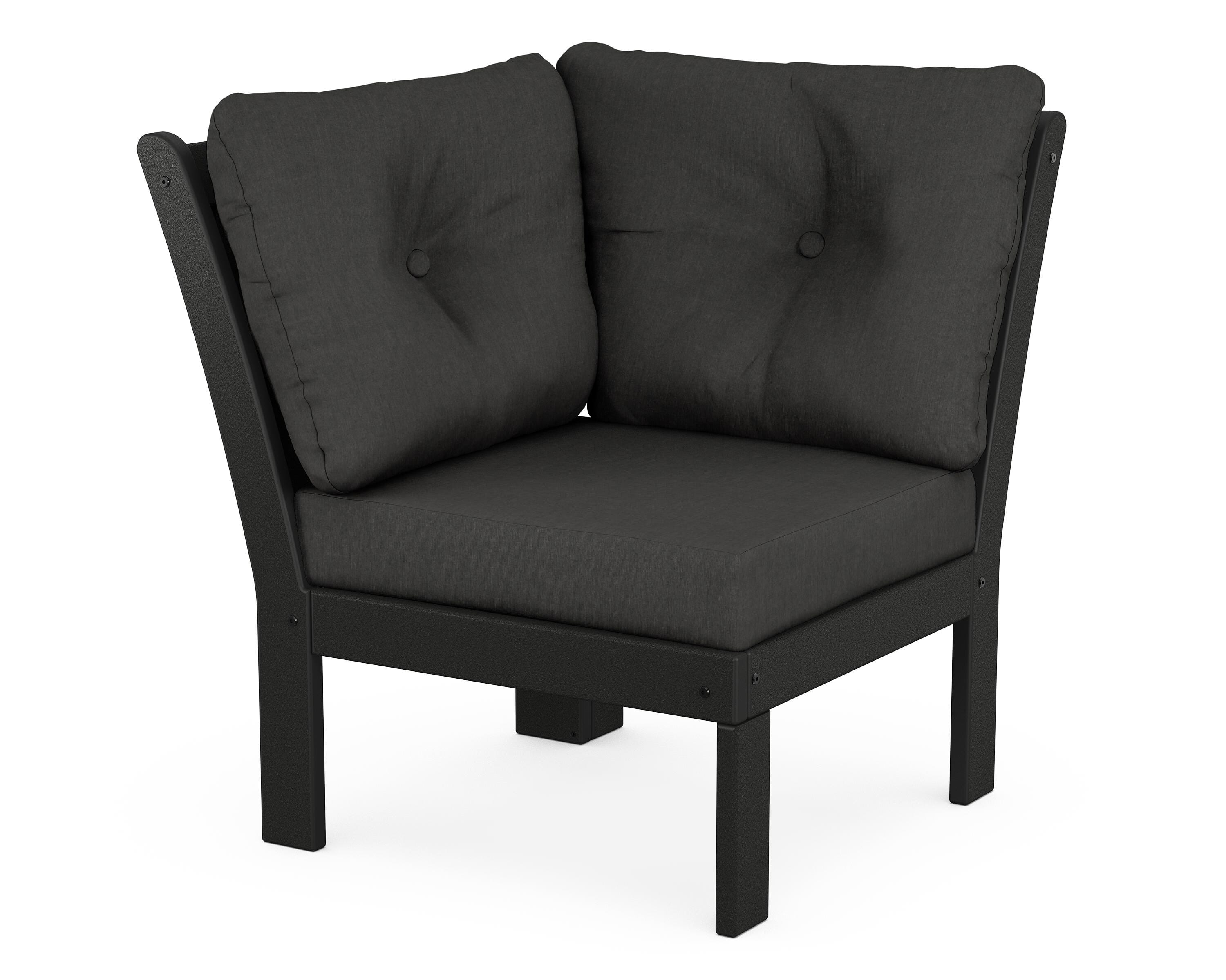 POLYWOOD® Vineyard Modular Corner Chair in Black / Spectrum Carbon