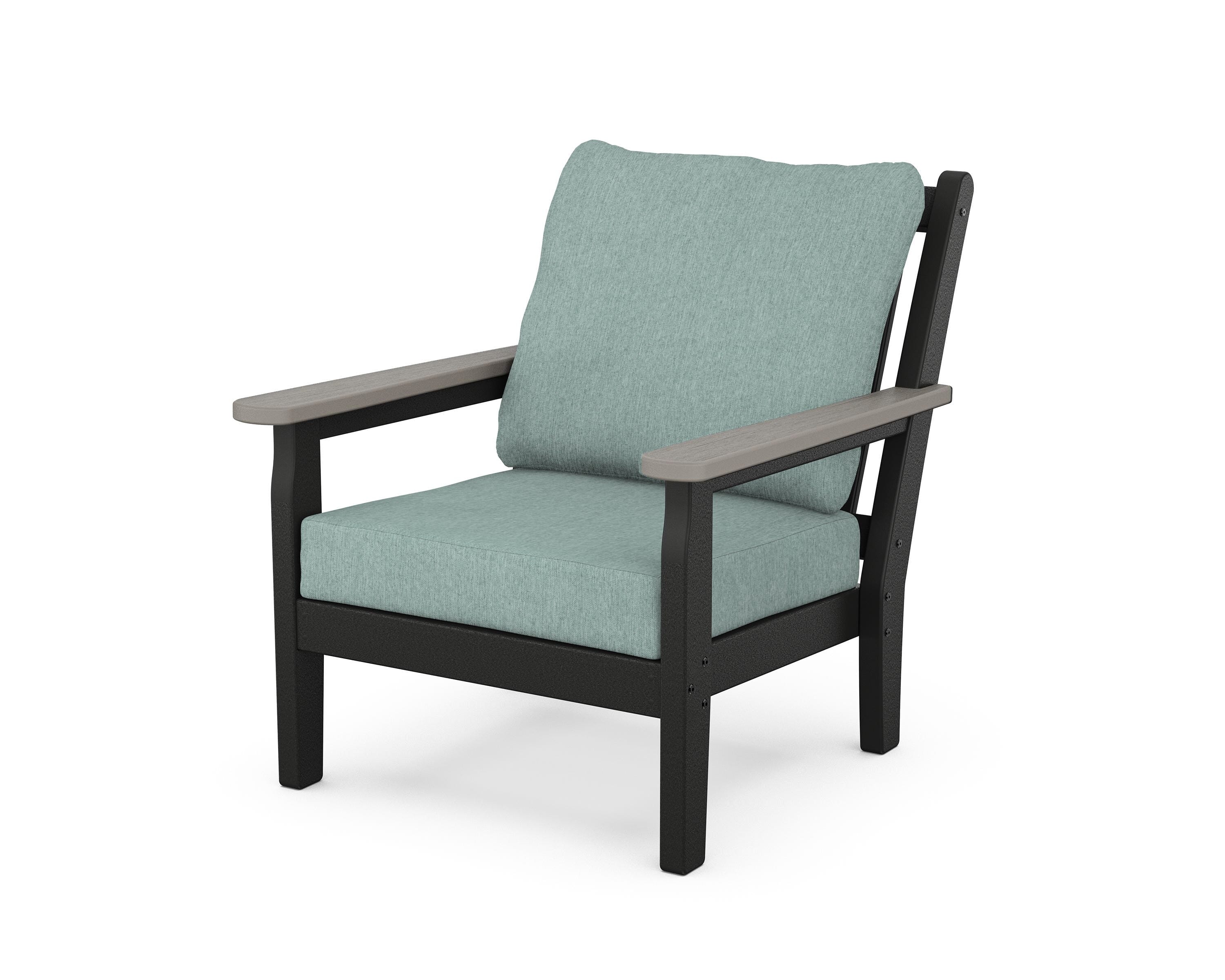 POLYWOOD® Chippendale Deep Seating Chair in Black / Driftwood / Glacier Spa