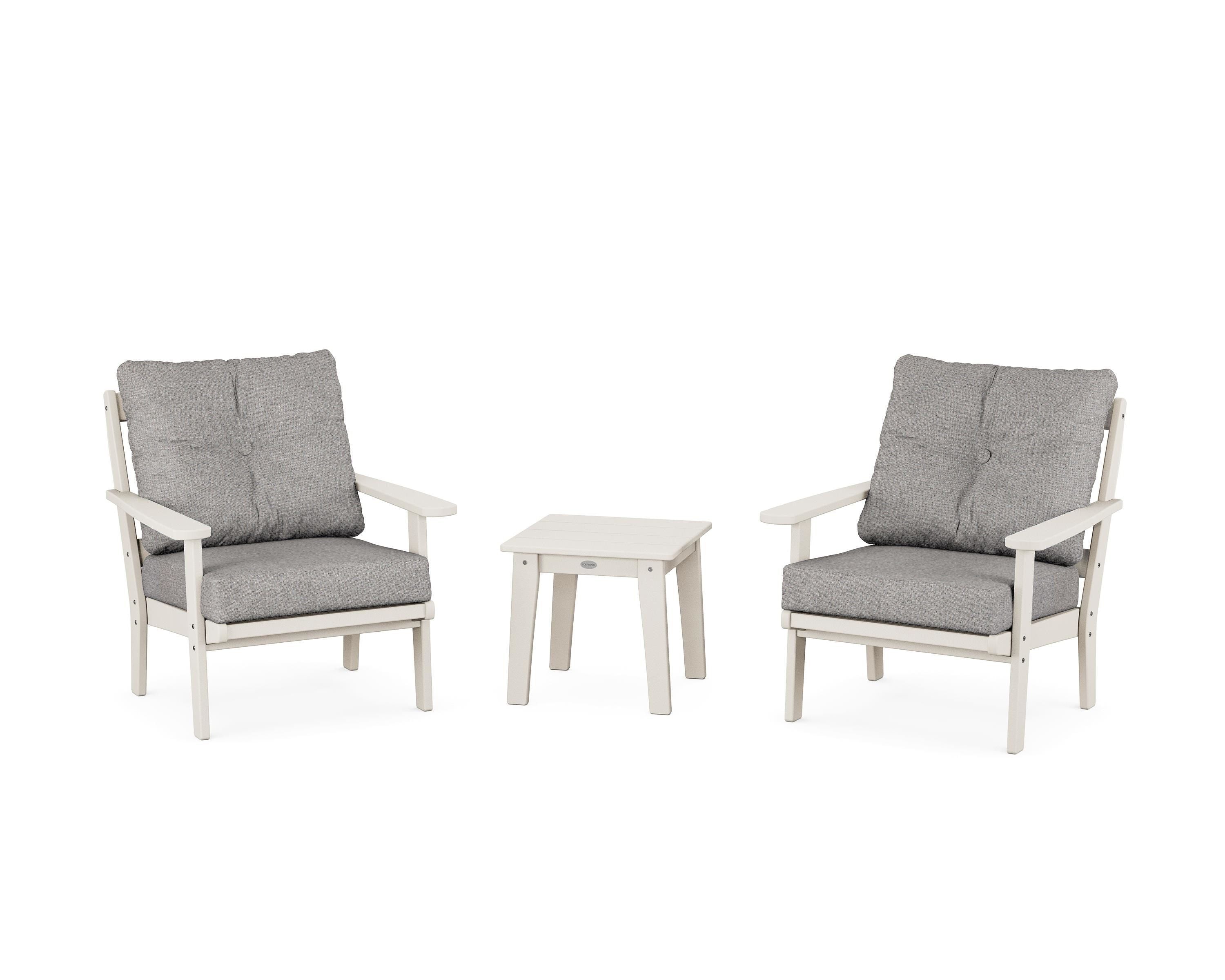 POLYWOOD® Mission 3-Piece Deep Seating Set in Sand / Grey Mist