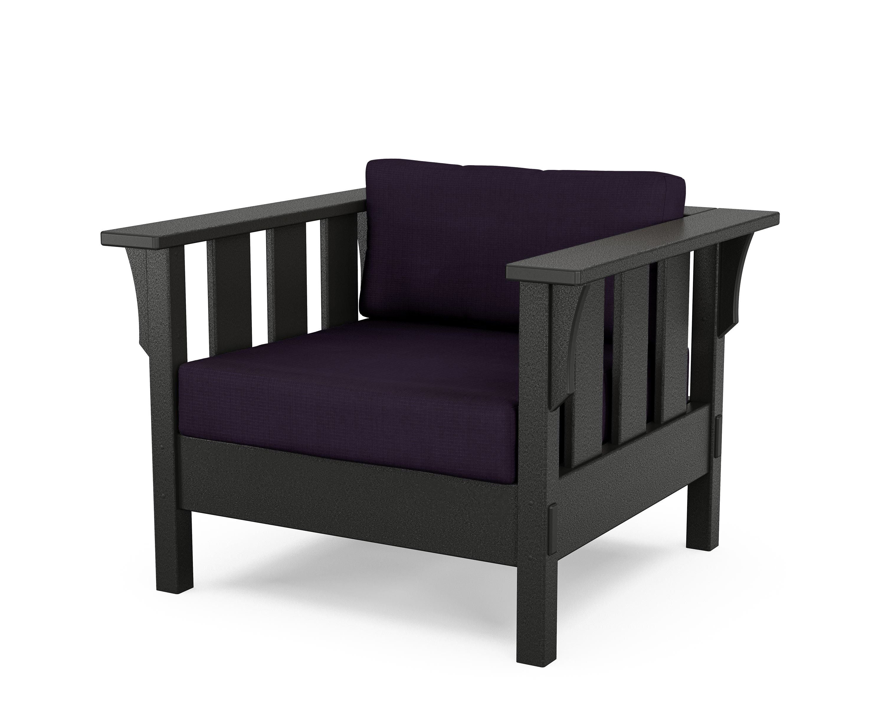 Martha Stewart by POLYWOOD® Acadia Deep Seating Chair in Black / Navy Linen
