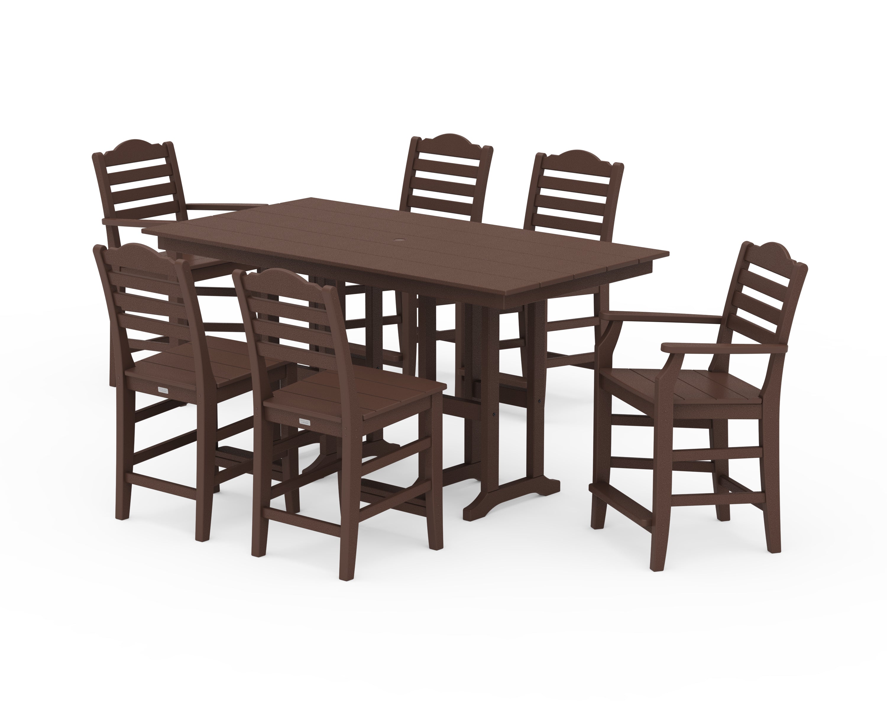 Draper James™ by POLYWOOD® Savannah 7-Piece Farmhouse Counter Set in Mahogany