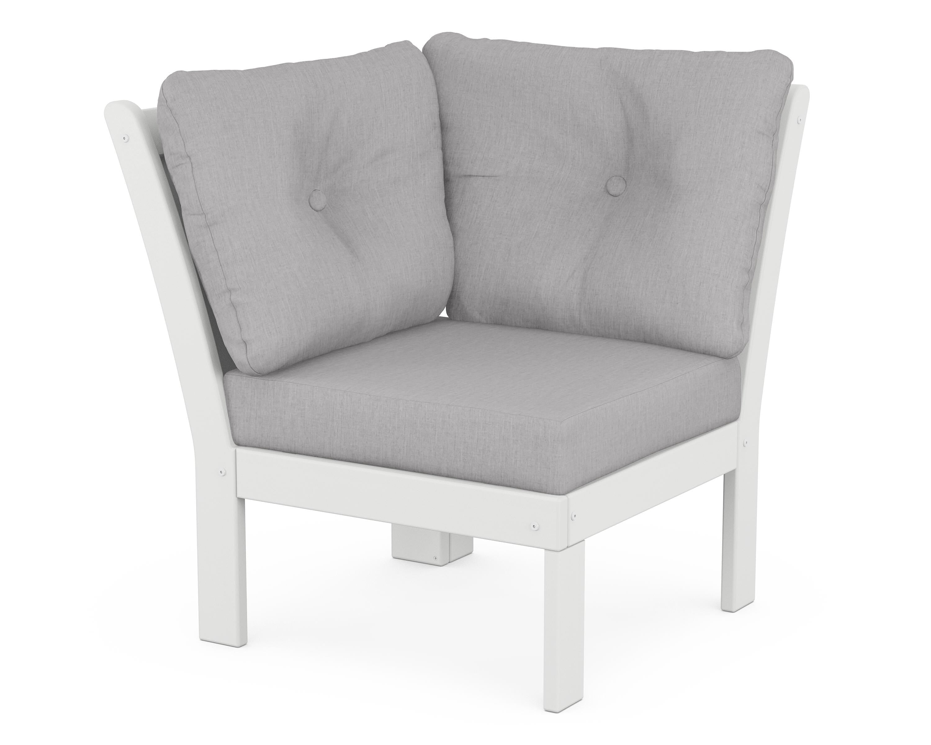 POLYWOOD® Vineyard Modular Corner Chair in White / Granite