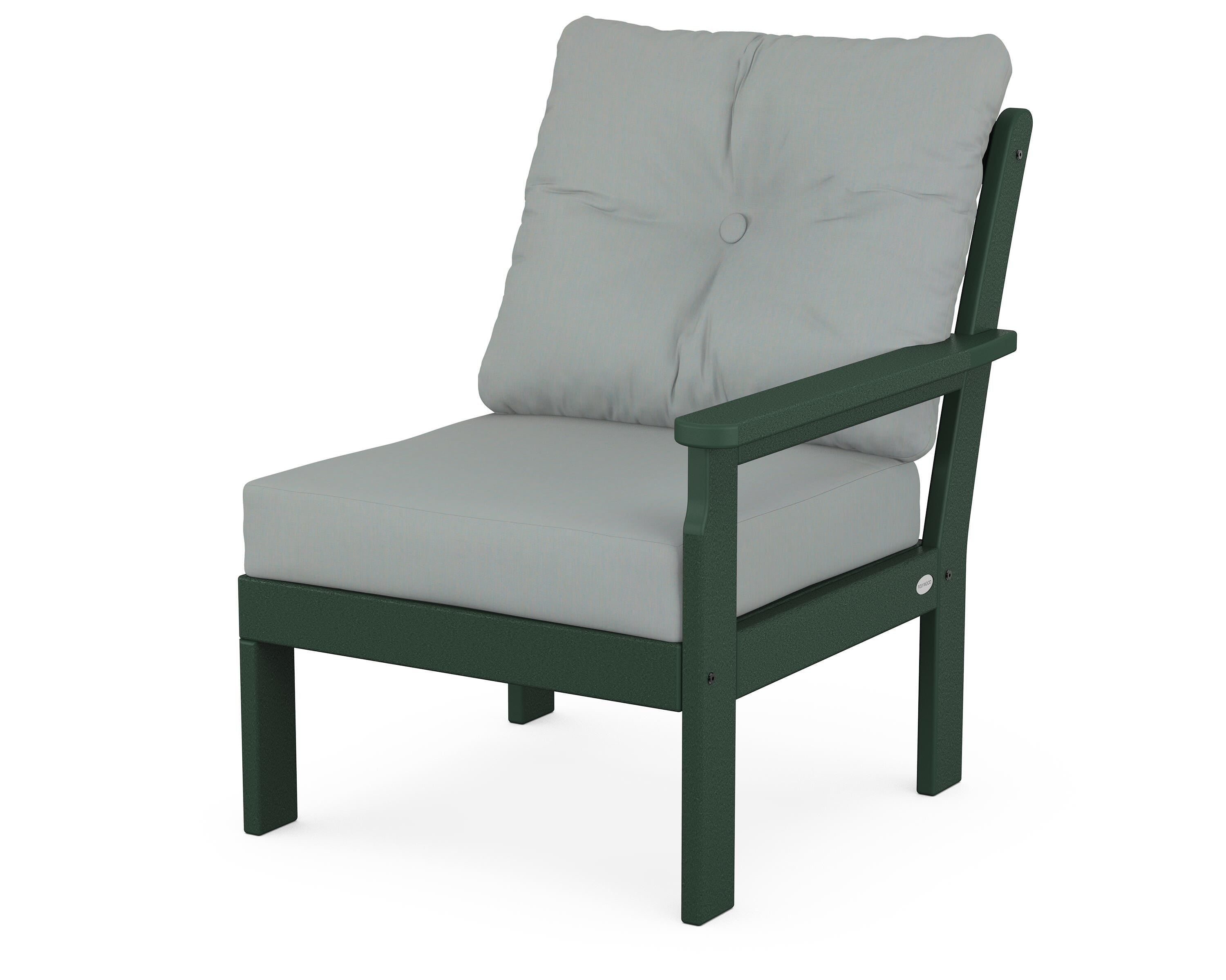 POLYWOOD® Vineyard Modular Right Arm Chair in Green / Spa