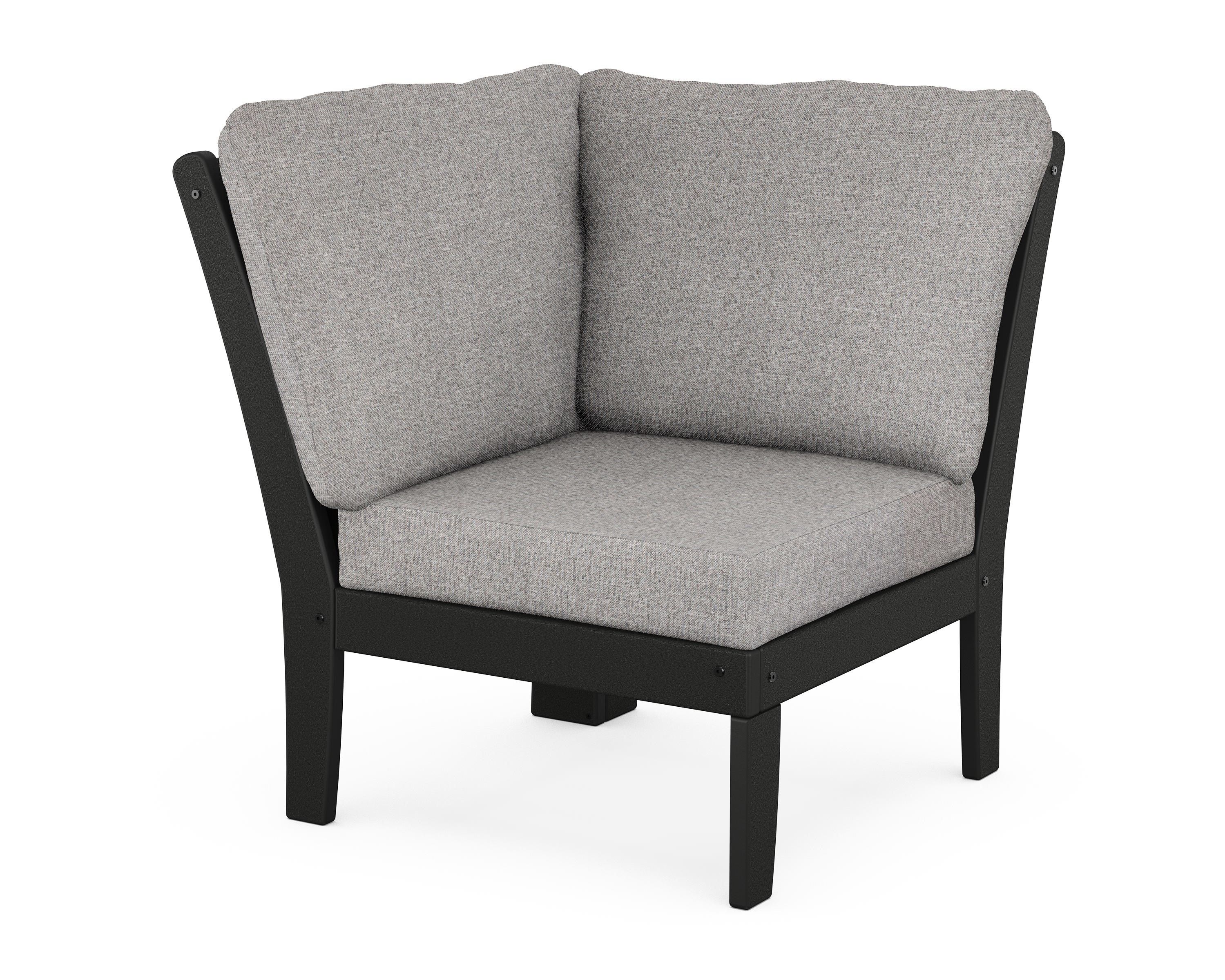 POLYWOOD® Braxton Modular Corner Chair in Black / Grey Mist