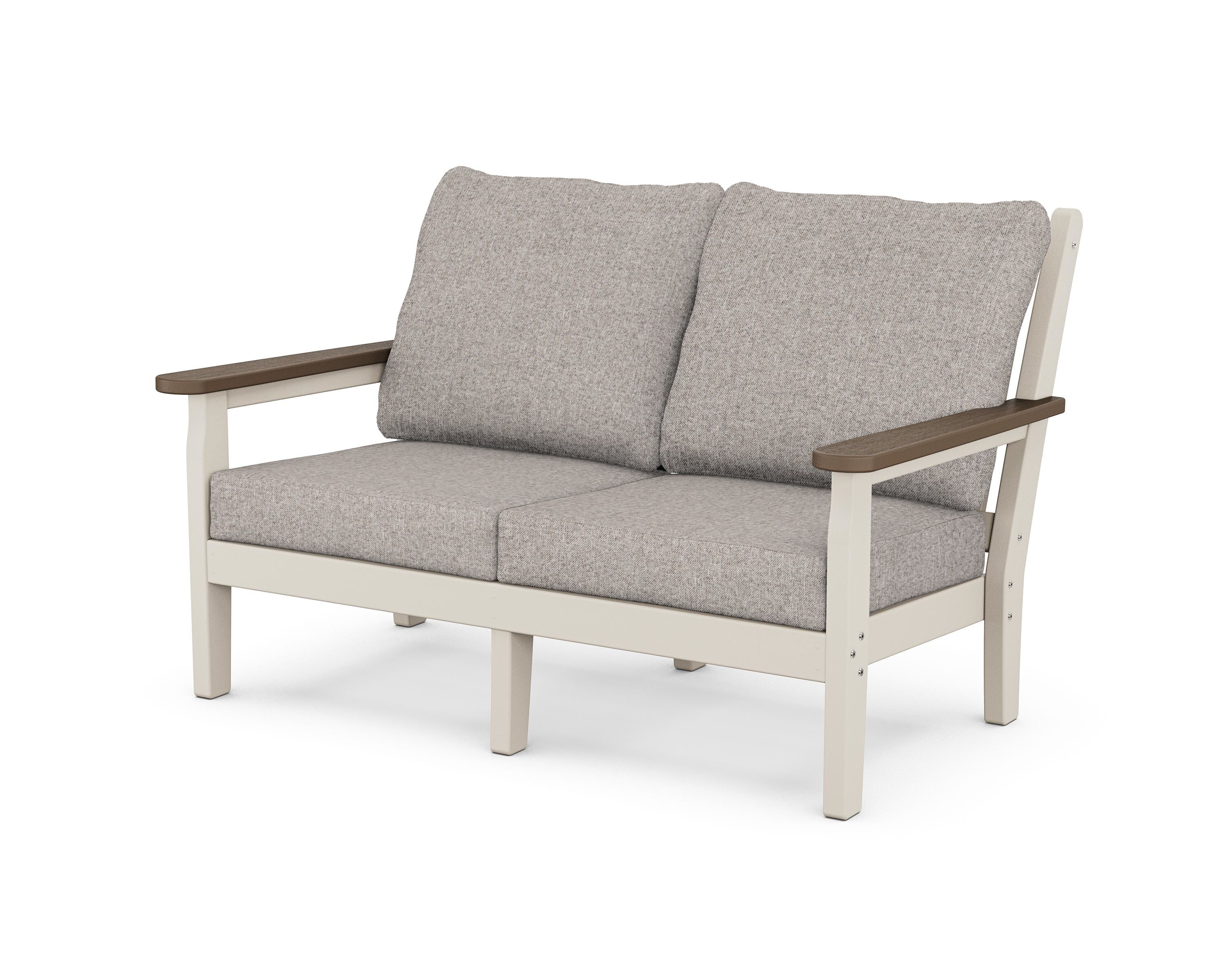 POLYWOOD® Chippendale Deep Seating Loveseat in Sand / Kona / Weathered Tweed