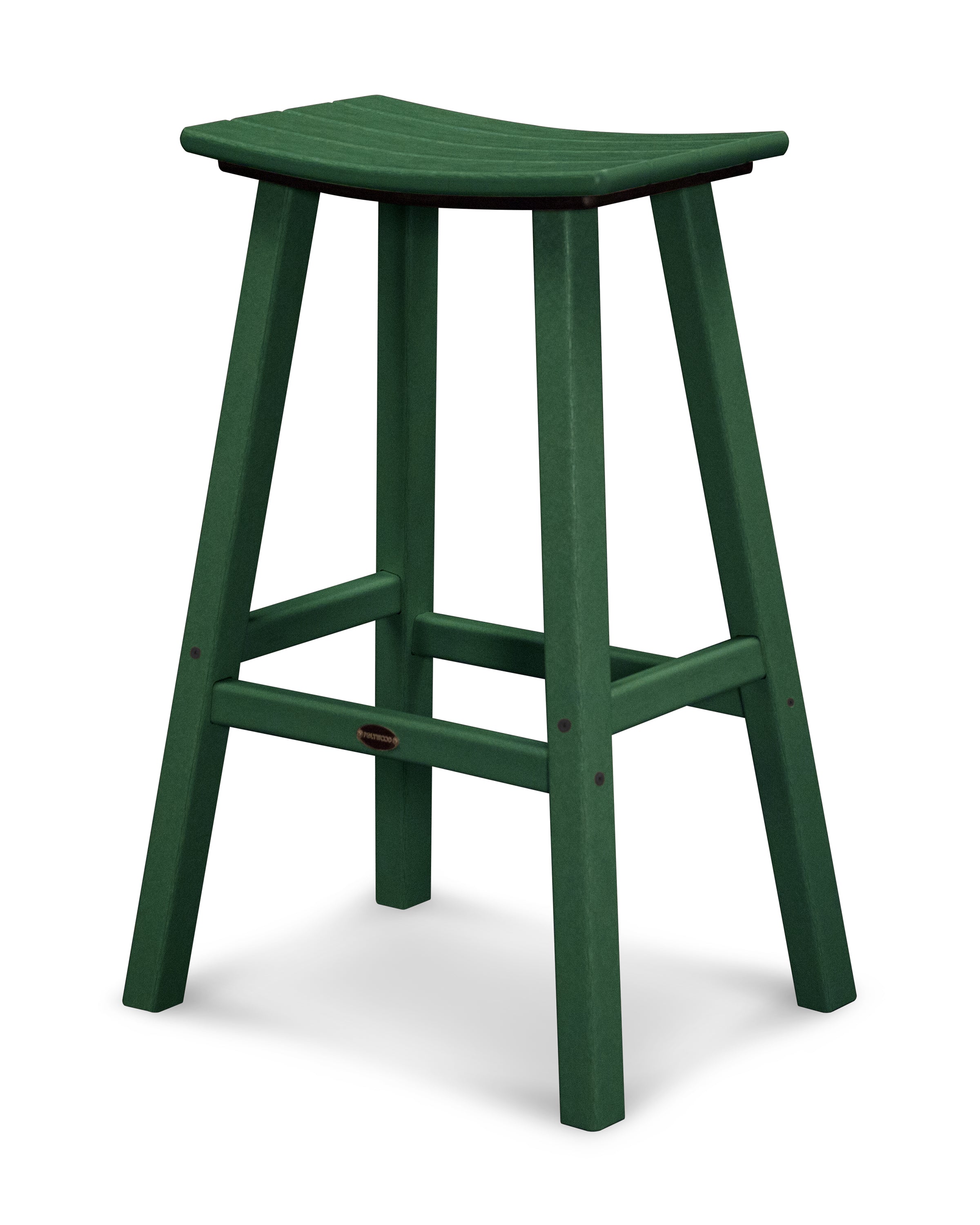 POLYWOOD® Traditional 30" Saddle Bar Stool in Green