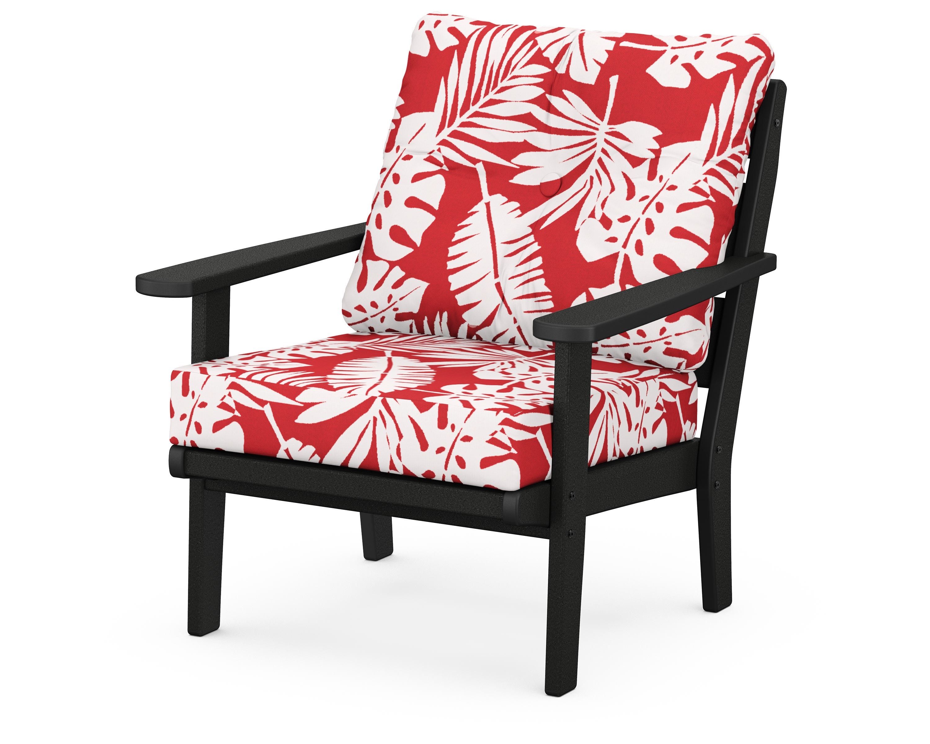 POLYWOOD® Lakeside Deep Seating Chair in Black / Leaf Crimson