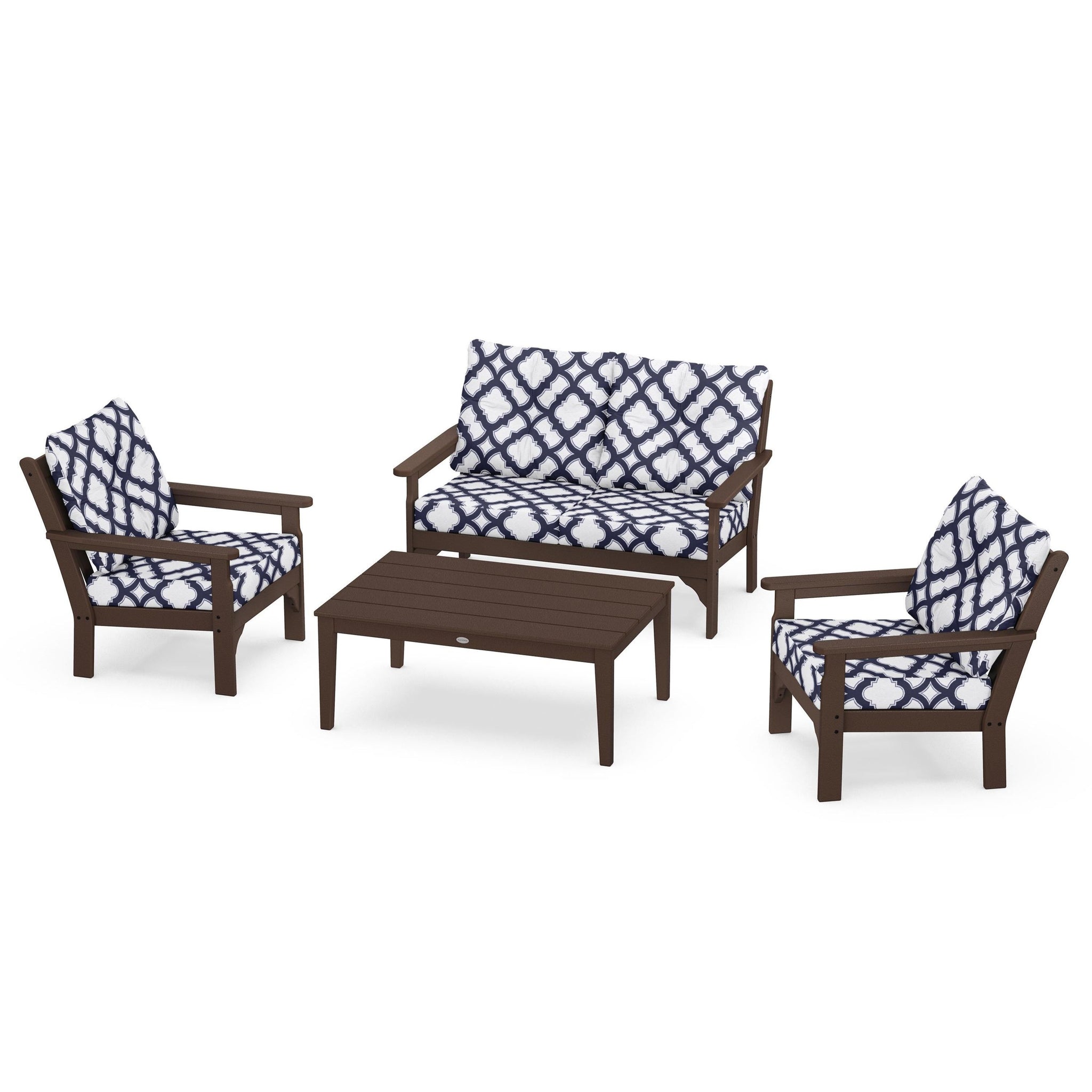 Vineyard 4 Piece Deep Seating Set - Mahogany