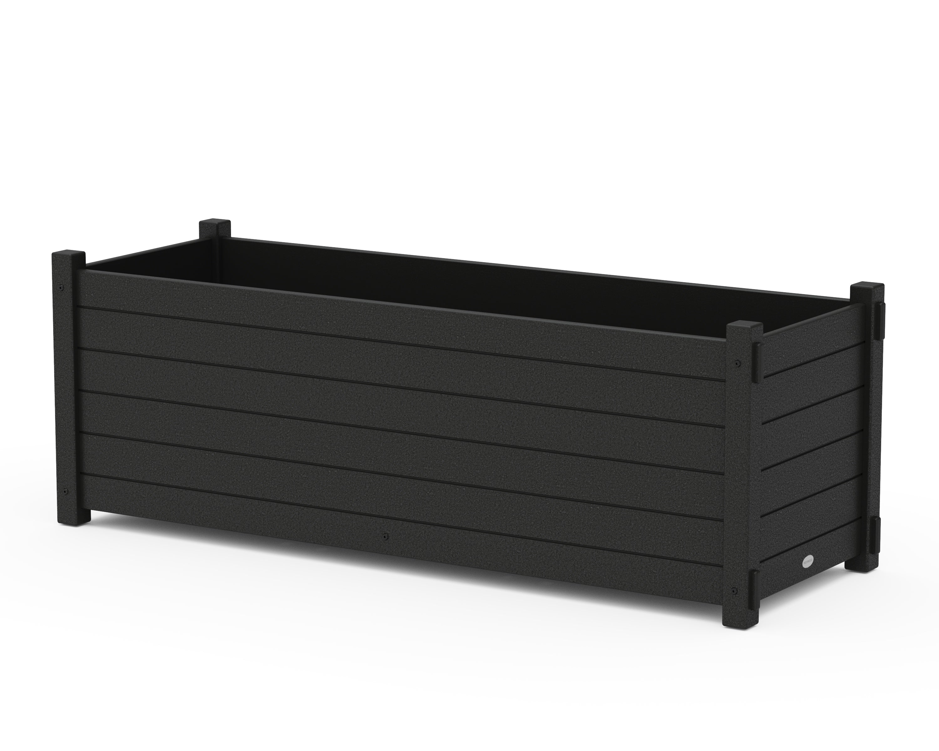 POLYWOOD® Nautical Large Rectangle Triple Planter Box in Black