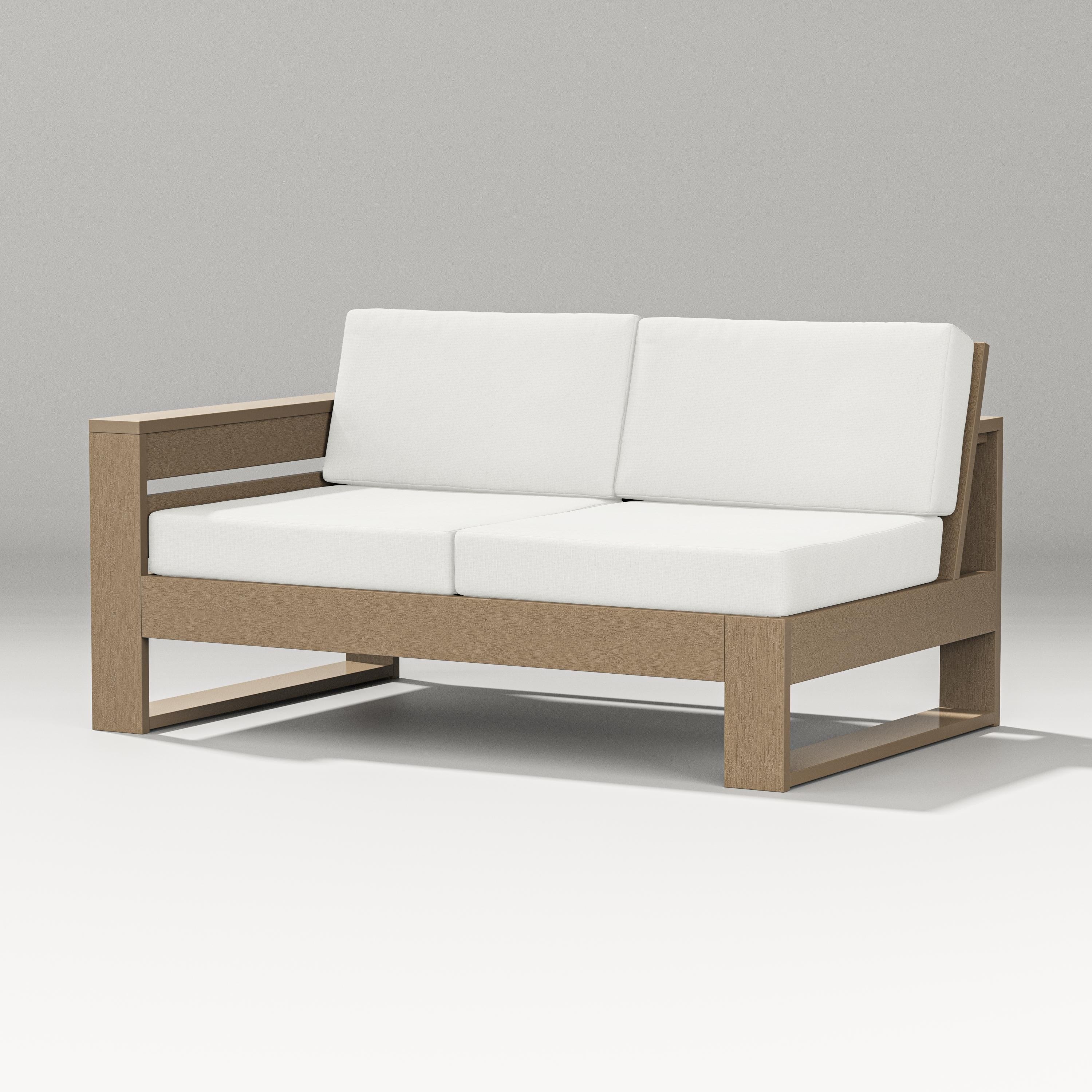 PW Designer Series Latitude Modular Left Arm Loveseat in Vintage Sahara / Natural Linen