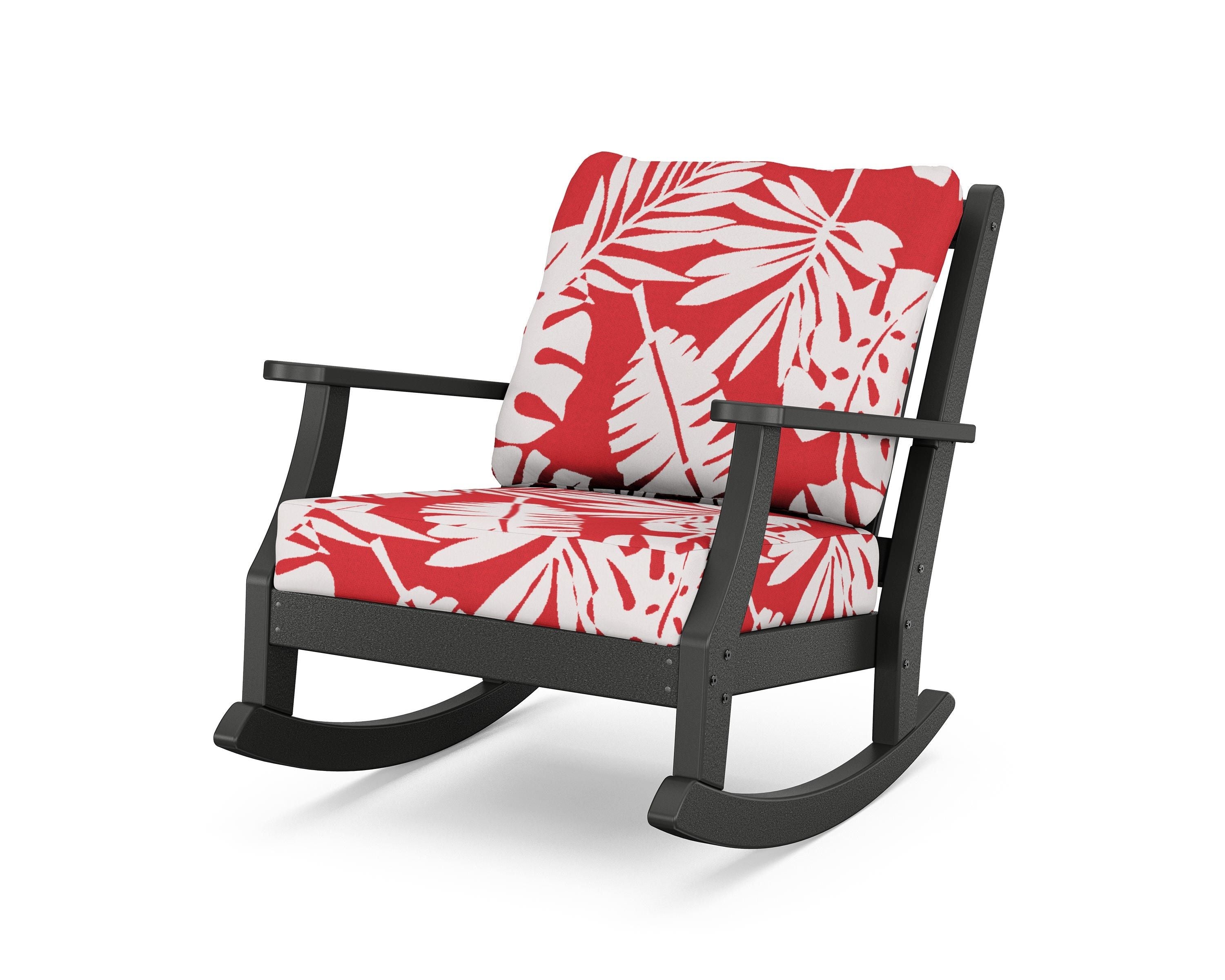 Country Living Wovendale Deep Seating Rocking Chair in Black / Leaf Crimson