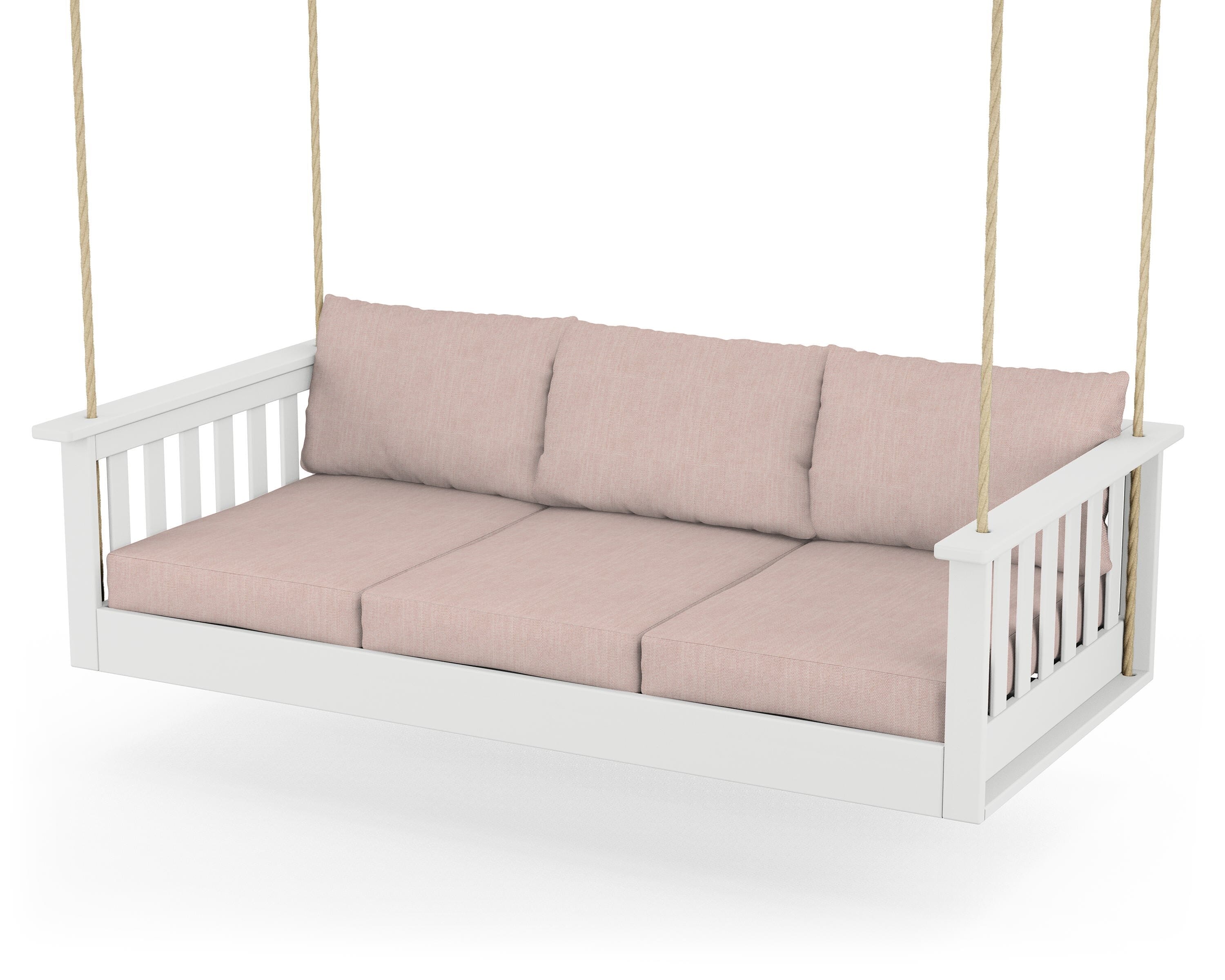 POLYWOOD® Vineyard Daybed Swing in White / Play Cameo