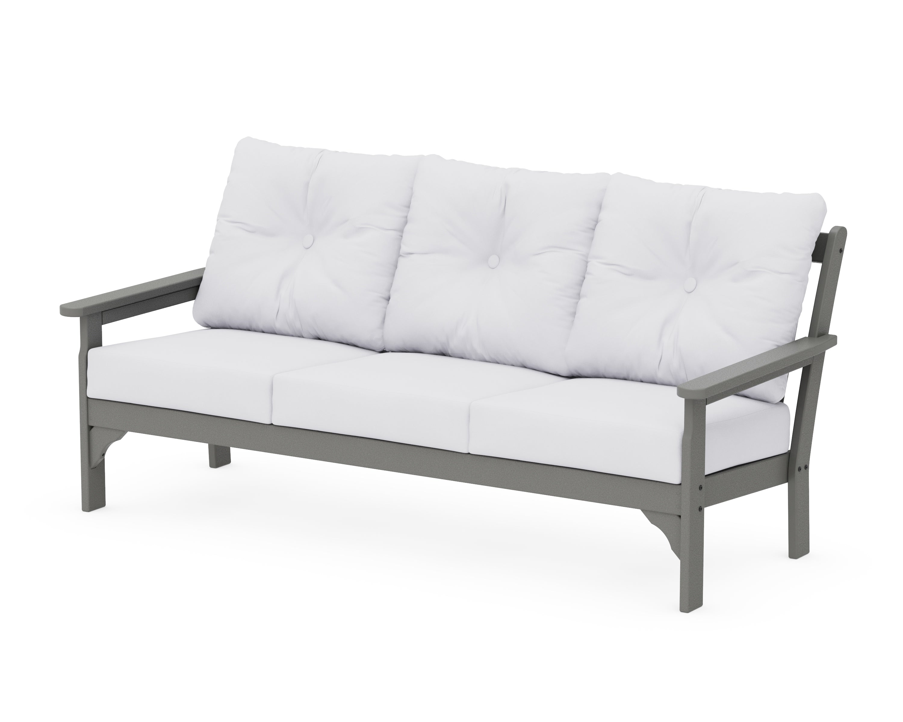 POLYWOOD® Vineyard Deep Seating Sofa in Slate Grey / Natural