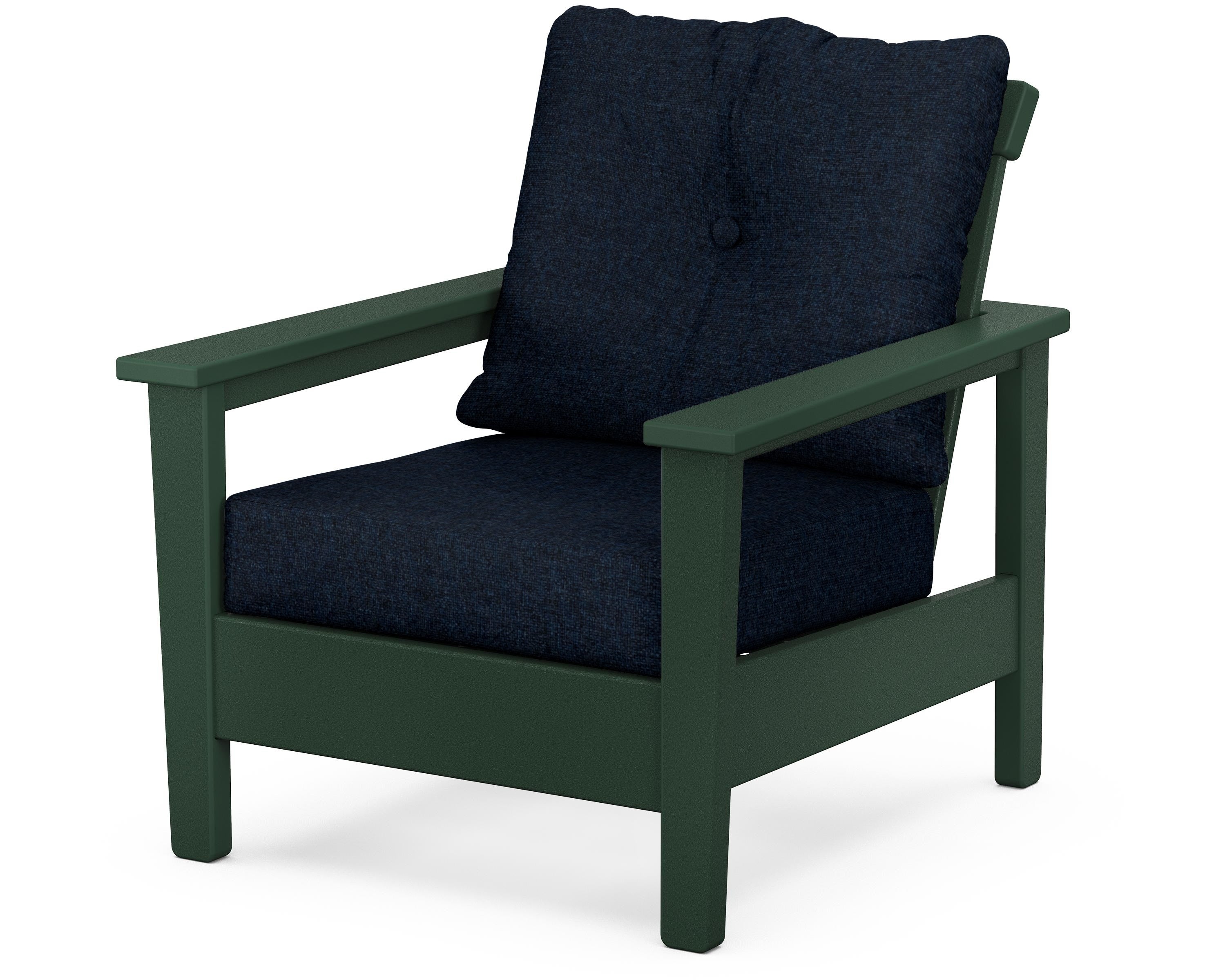 POLYWOOD® Prescott Deep Seating Chair in Green / Marine Indigo