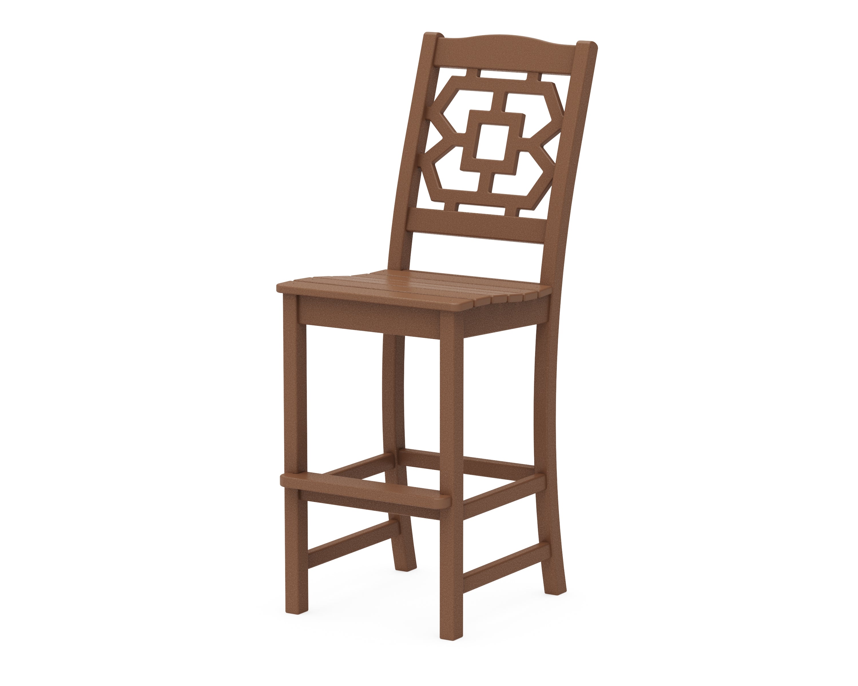 Martha Stewart by POLYWOOD® Chinoiserie Bar Side Chair in Teak