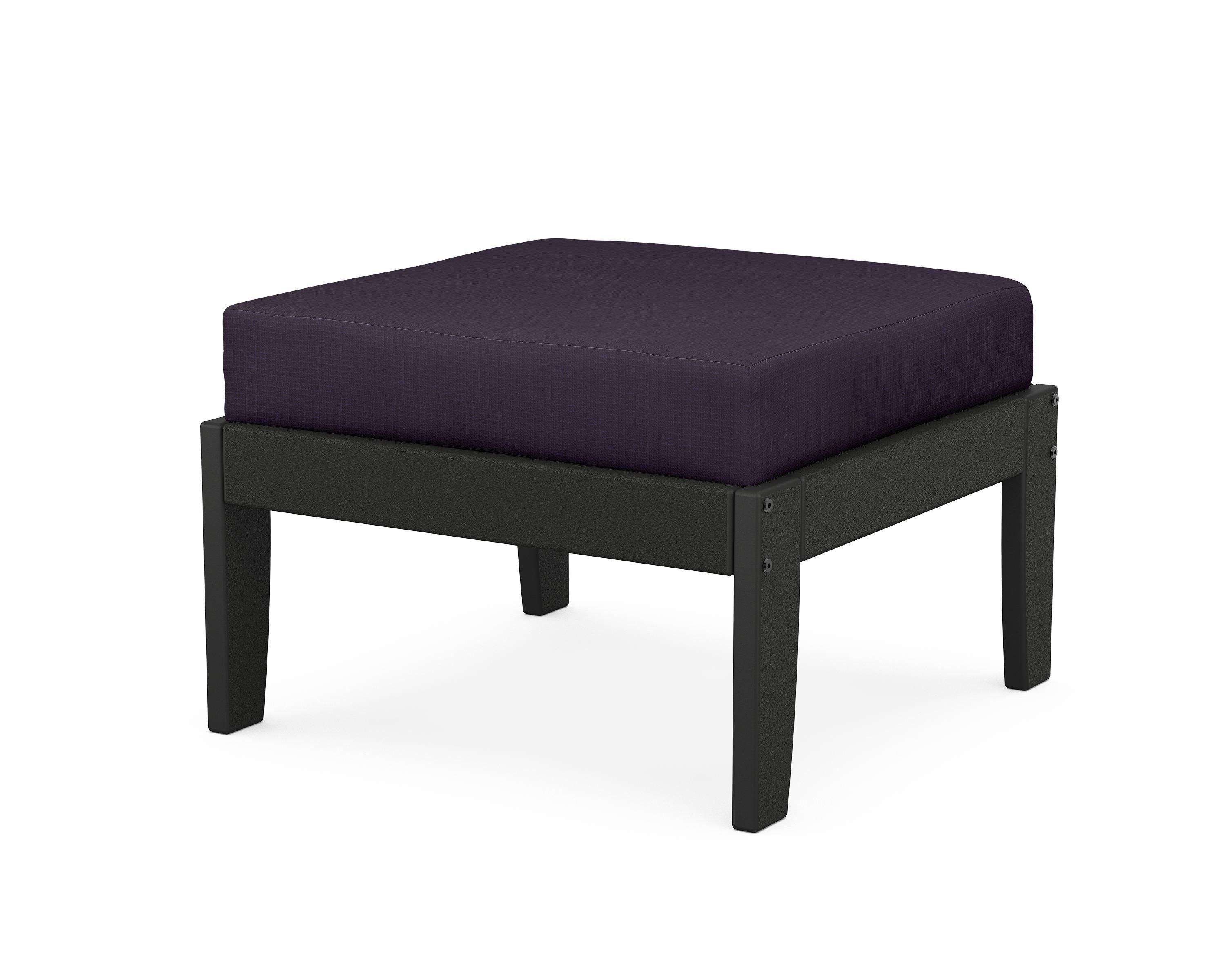 Unbranded Modular Ottoman - Classic in Black / Navy Linen