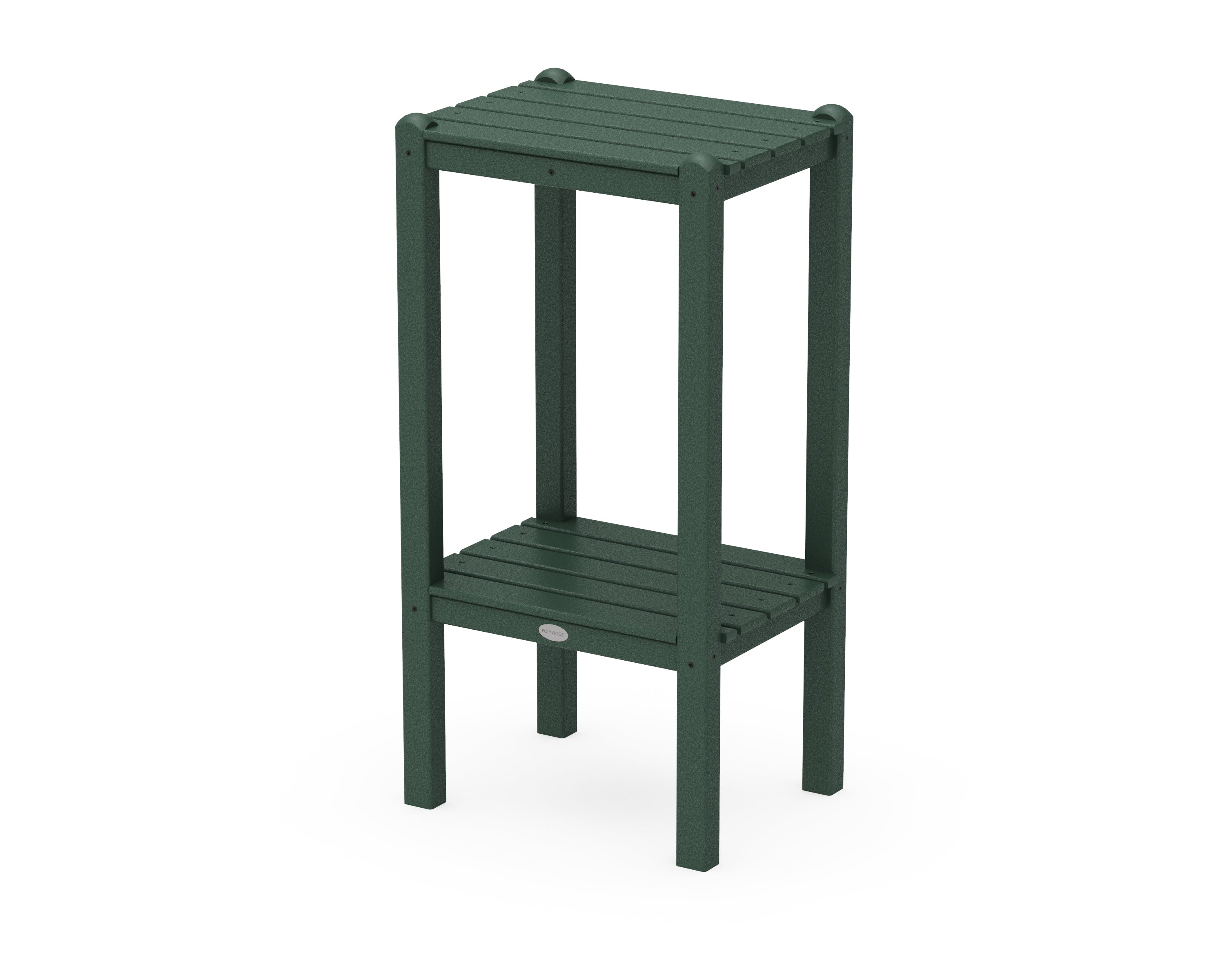 POLYWOOD® Two Shelf Bar Side Table in Green