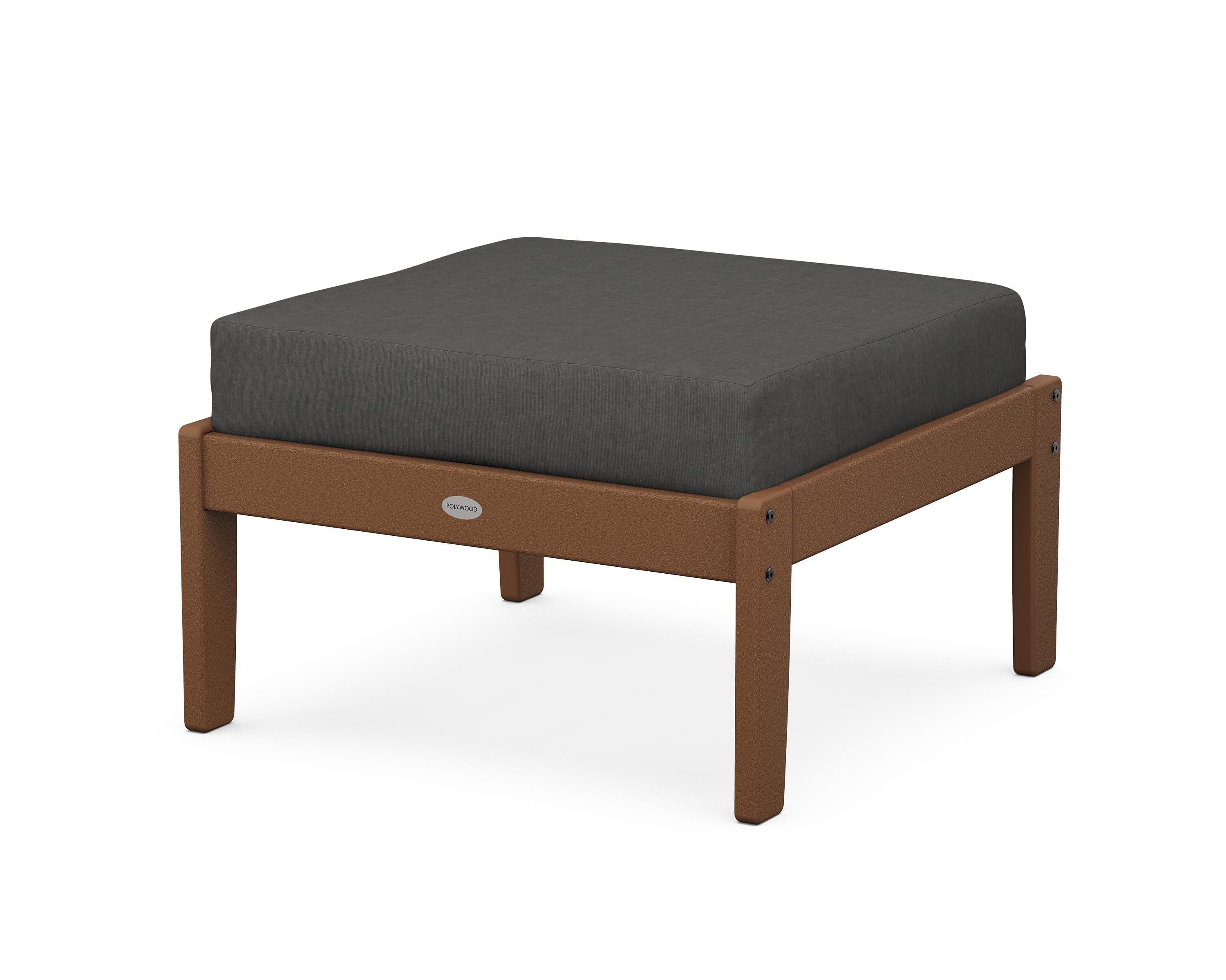 POLYWOOD® Braxton Deep Seating Ottoman in Teak / Spectrum Carbon