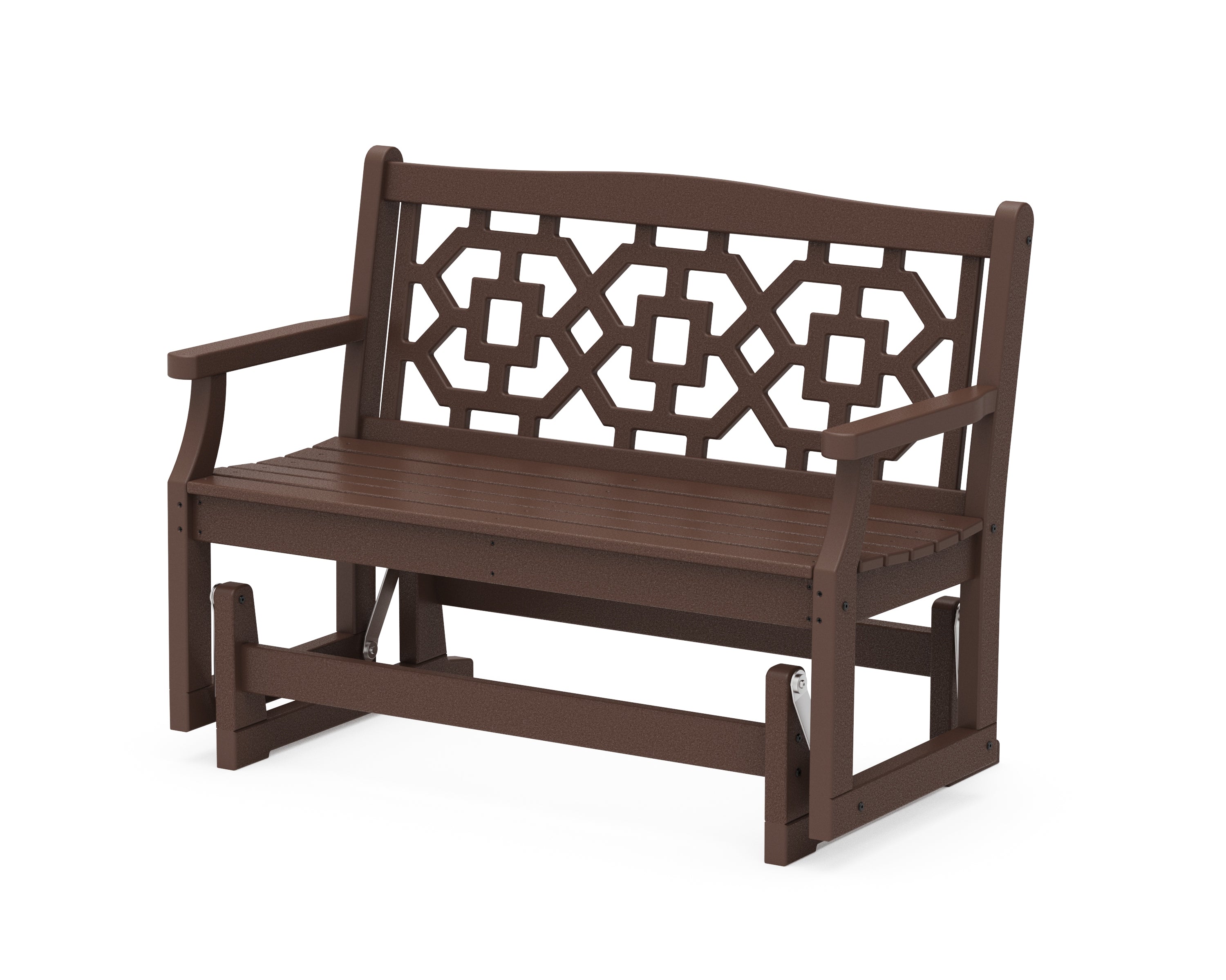 Martha Stewart by POLYWOOD® Chinoiserie 48" Glider in Mahogany