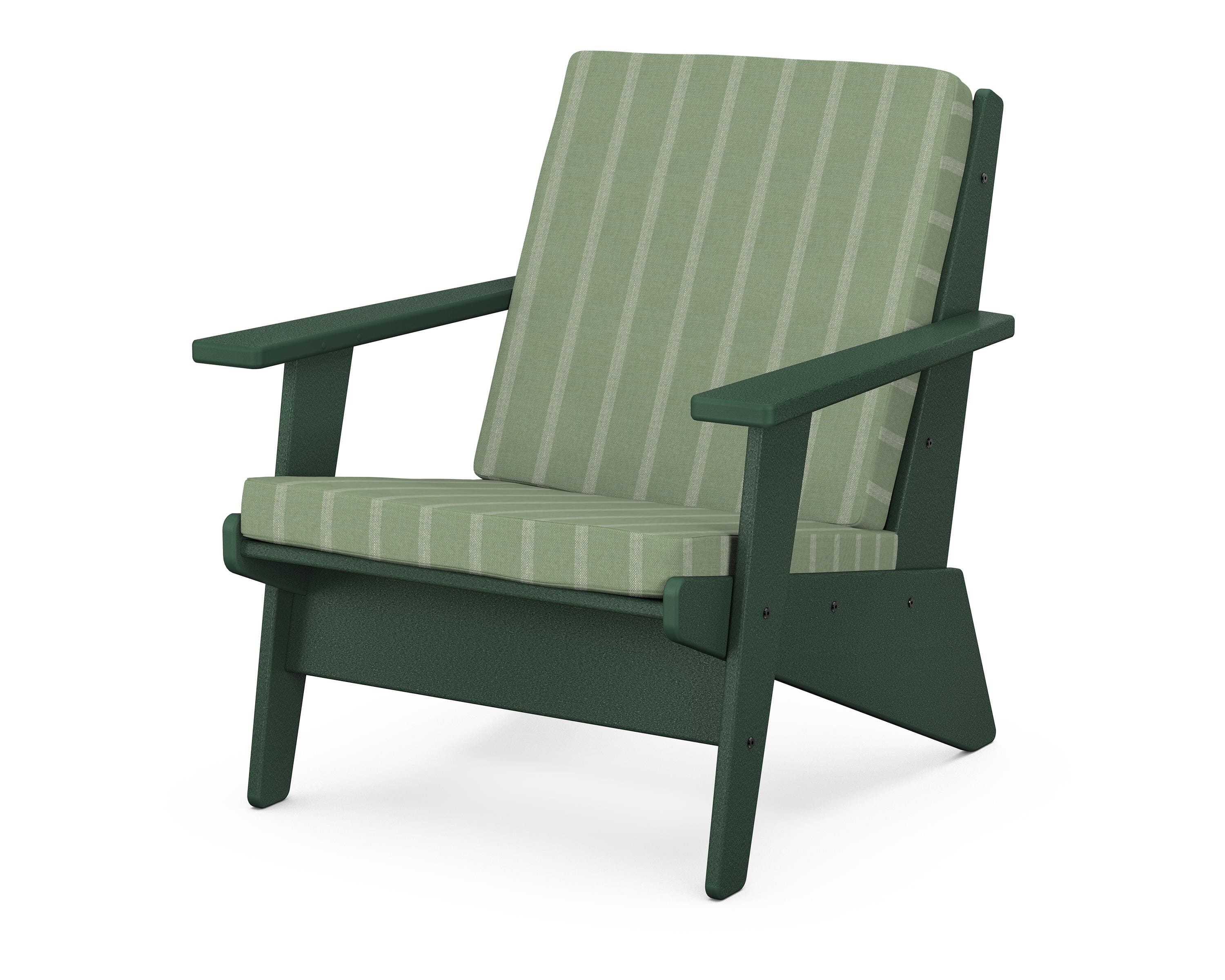 POLYWOOD® Riviera Modern Lounge Chair in Green / Unwind Rainwashed