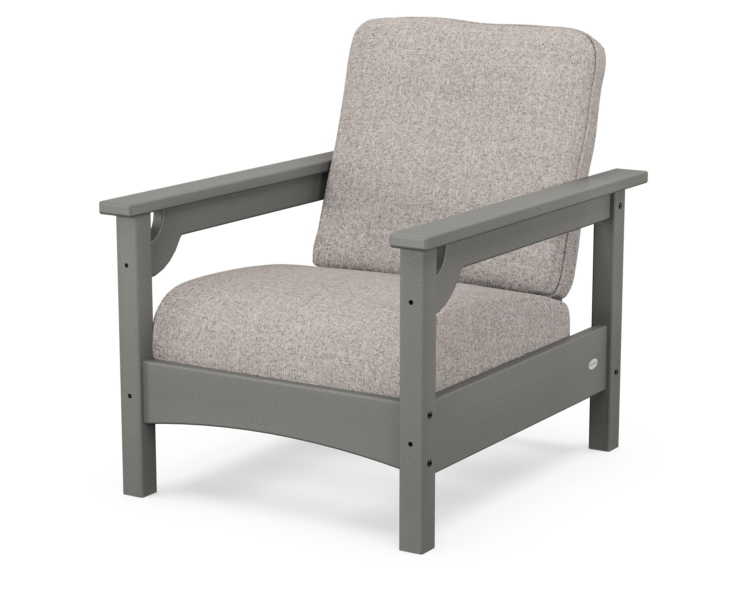 POLYWOOD® Club Chair in Slate Grey / Weathered Tweed